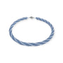 Hellblaue Kette Spirale mit Kristallen Halskette Perlenmieze