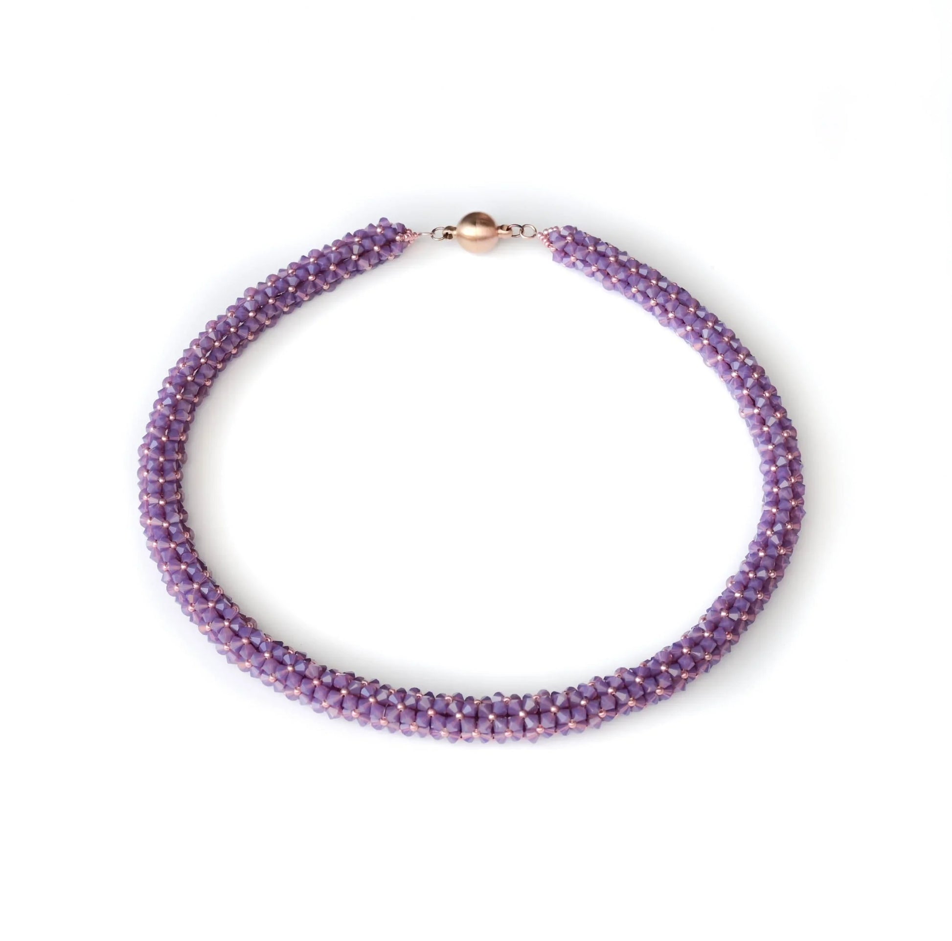Kette mit Kristallen Opal Amethyst Halskette Perlenmieze