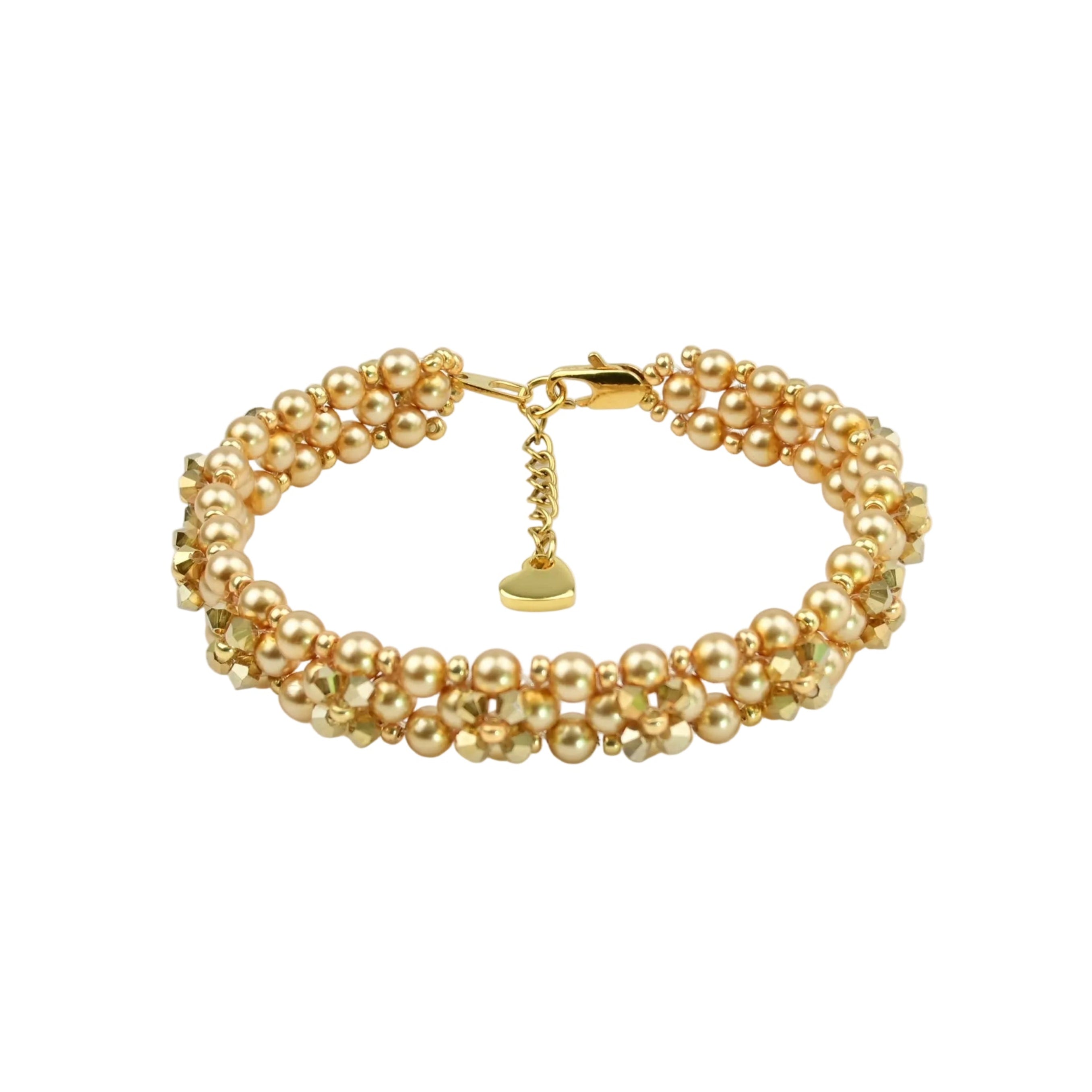Golden Armband mit Kristallperlen von Perlenmieze - zeitlose Eleganz