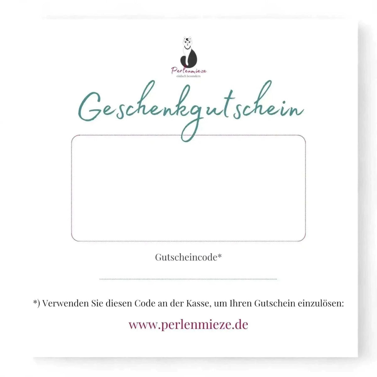 50 euro schmuck-gutschein von perlenmieze mit weißem umschlag