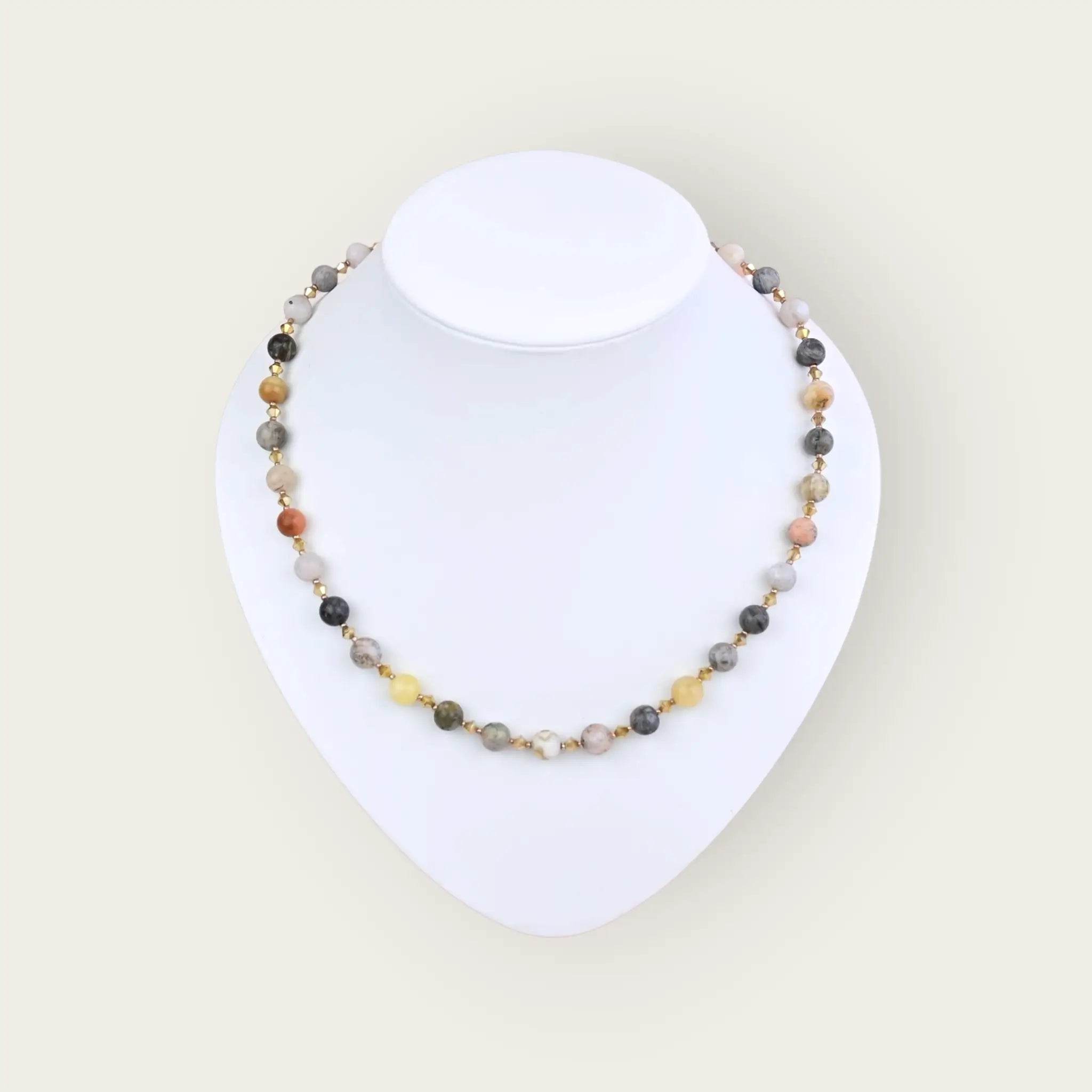 Achat kette mit kristallen - perlenmieze