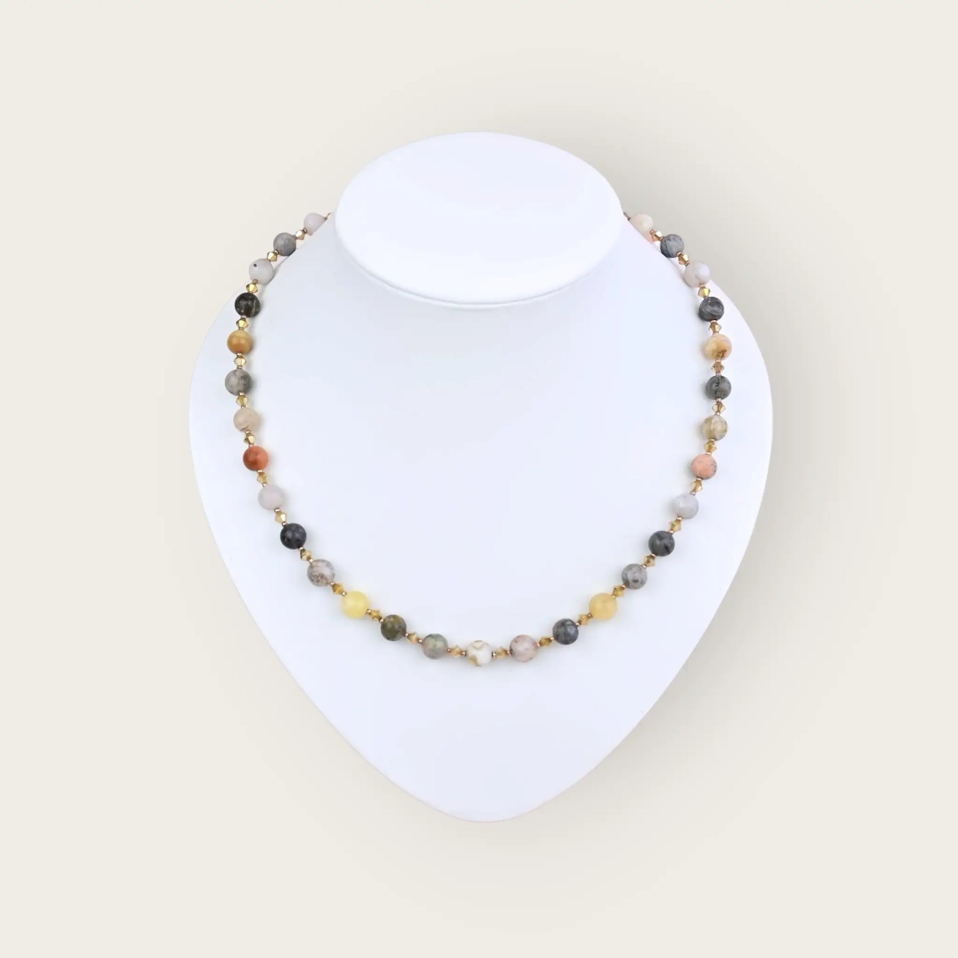 Achat kette mit kristallen - perlenmieze