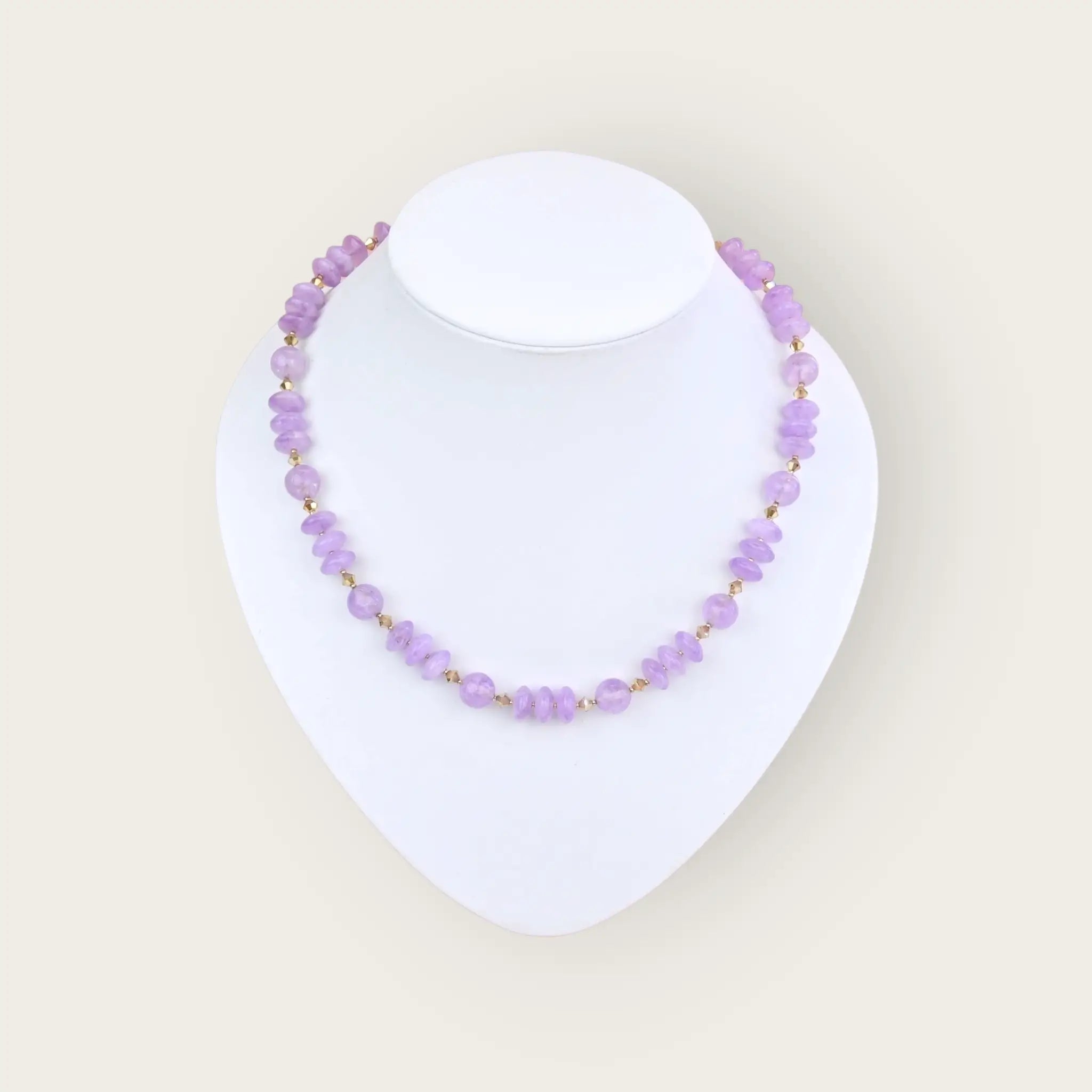 Amethyst kette mit kristall perlen - anja alsdorf