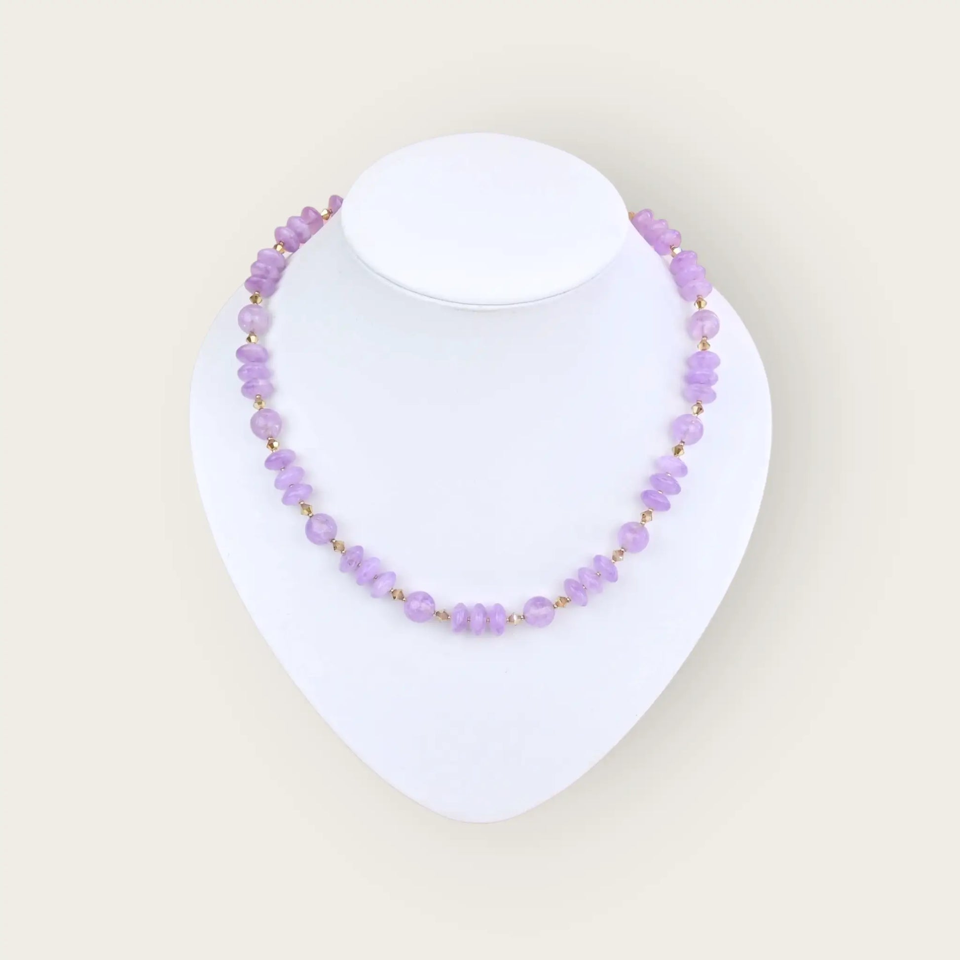 Amethyst kette mit kristall perlen - anja alsdorf