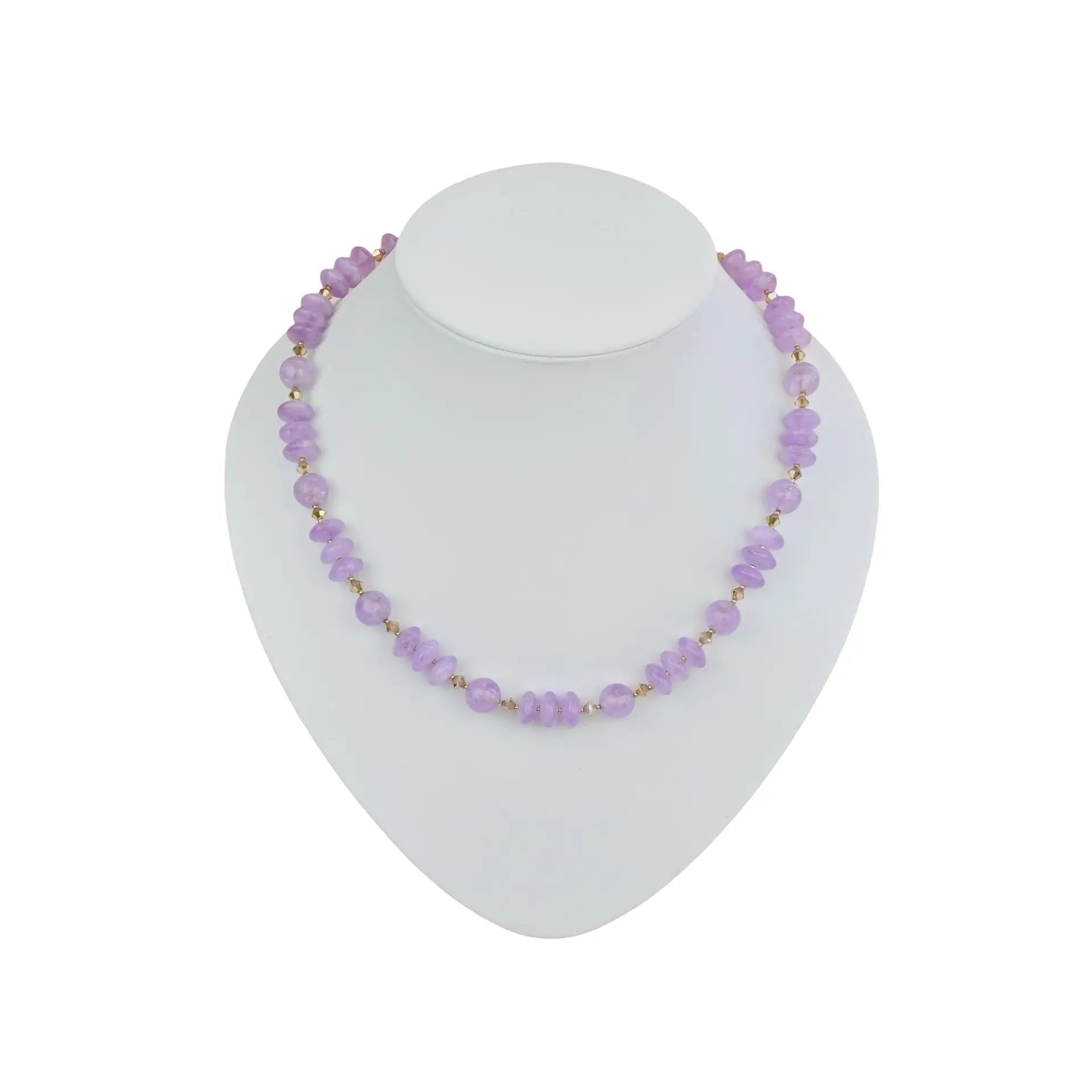 Amethyst Kette mit Kristall Perlen - Perlenmieze