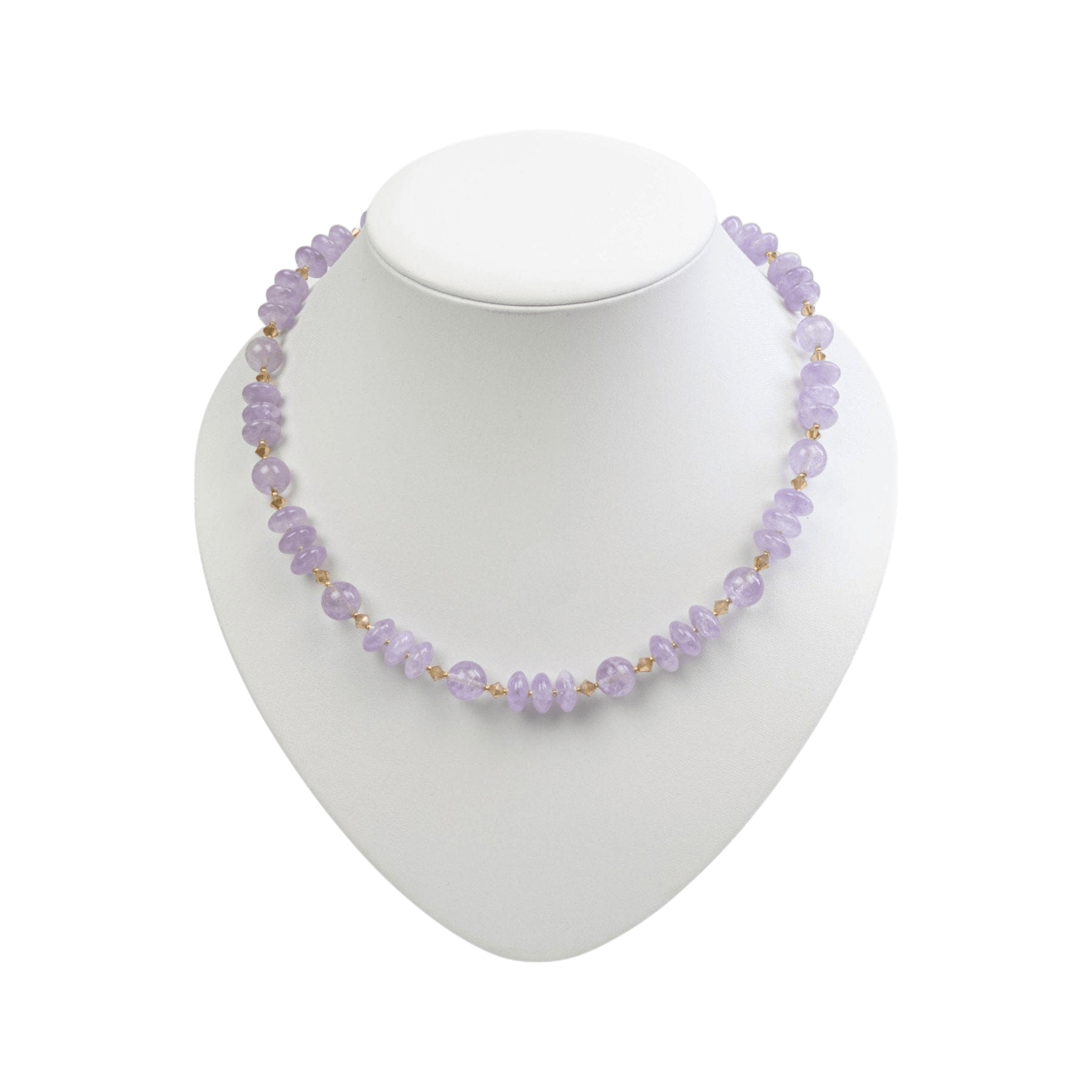 Amethyst Kette mit Kristallen Halskette Perlenmieze 