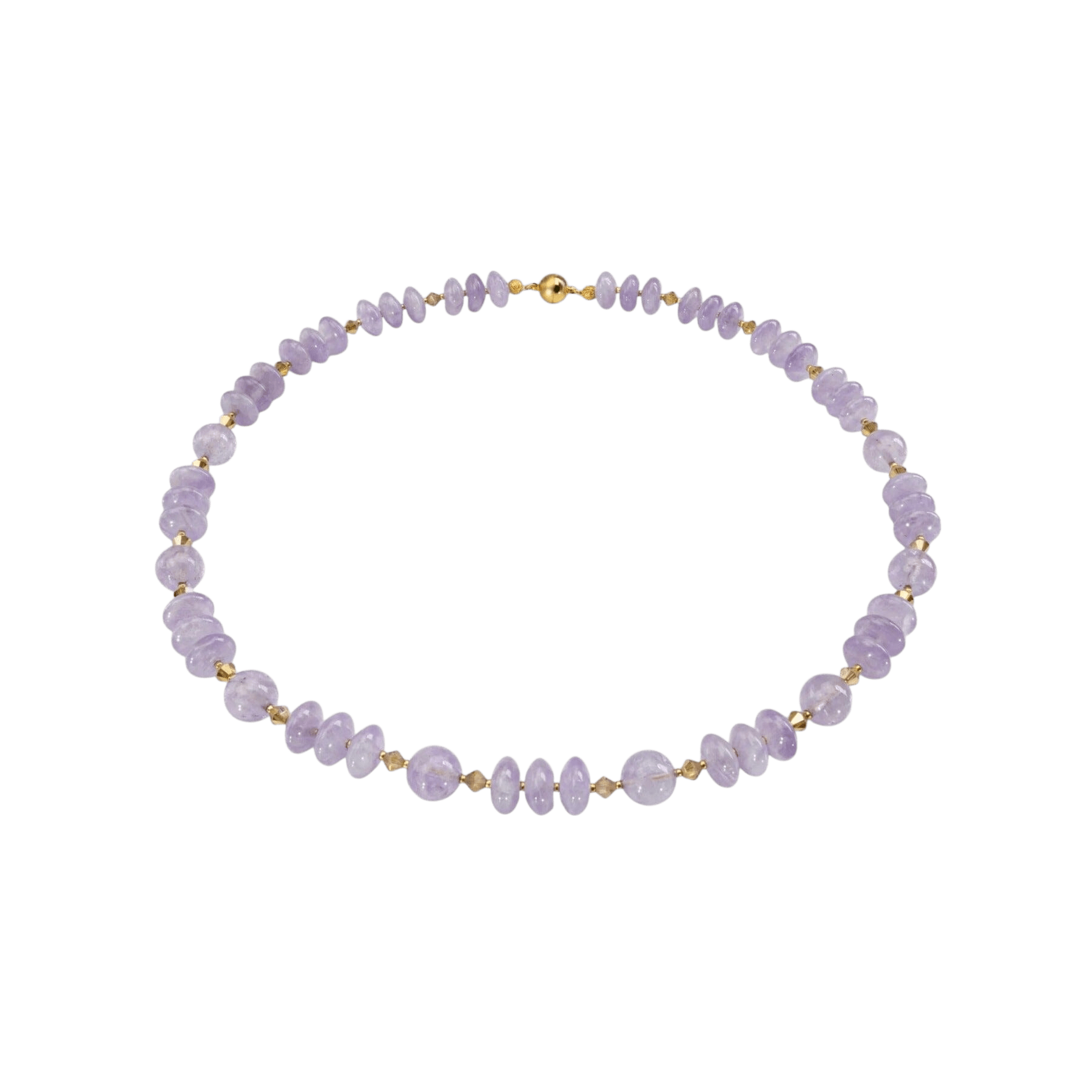 Amethyst Kette mit Kristallen Halskette Perlenmieze 