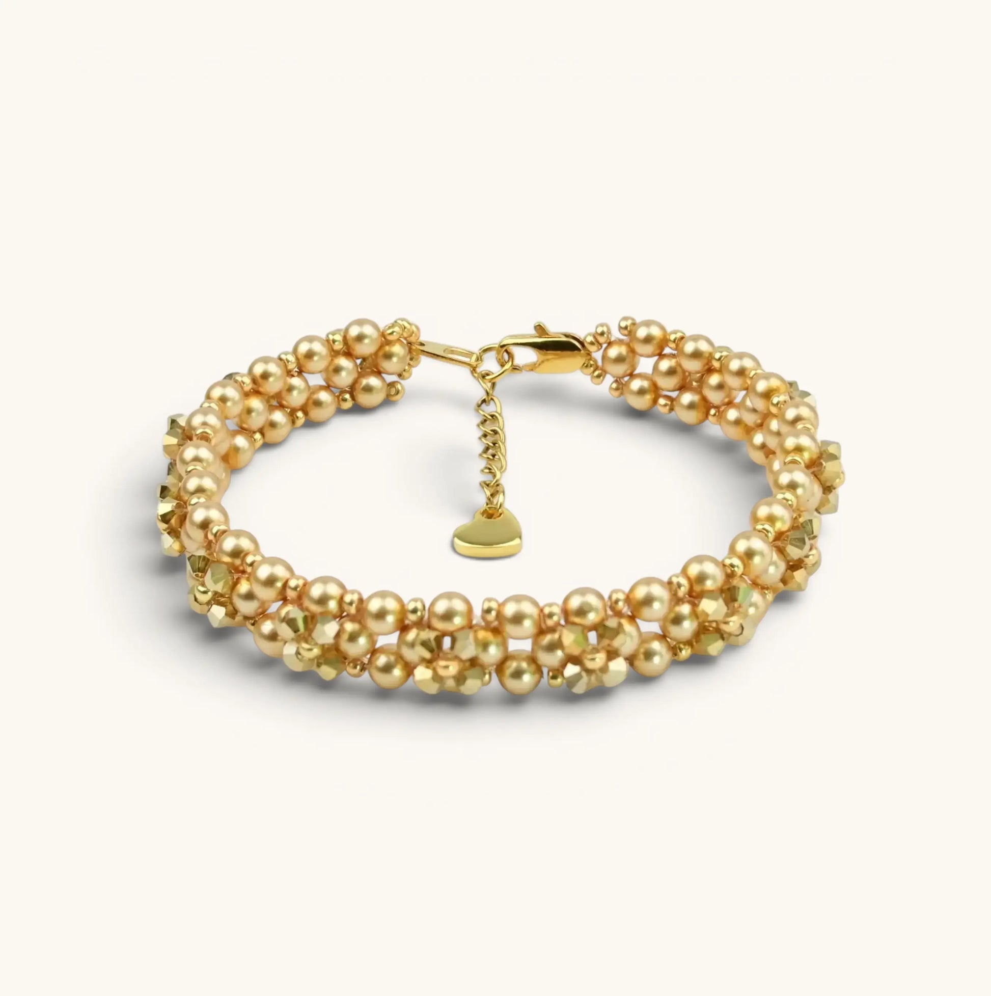 Armband mit kristallperlen golden - perlenmieze