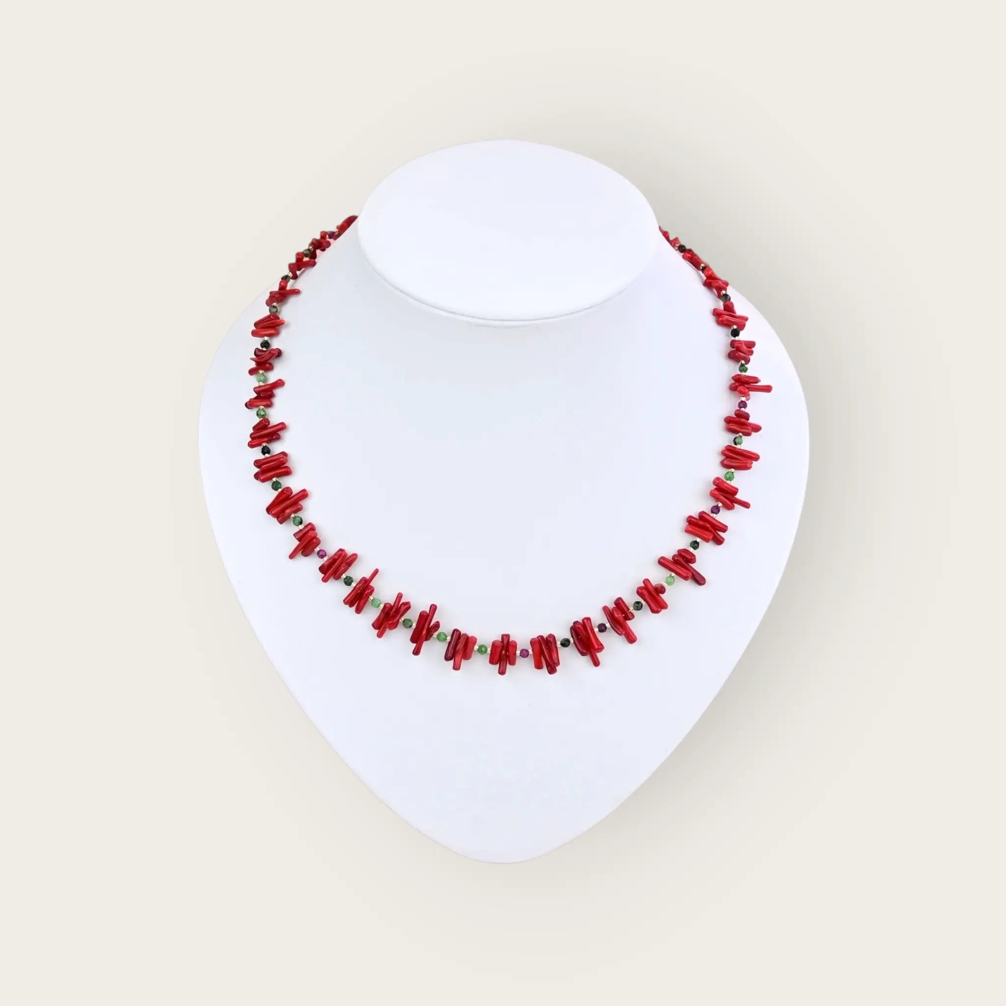 Astkorallenkette rot mit rubin-zoisit - perlenmieze