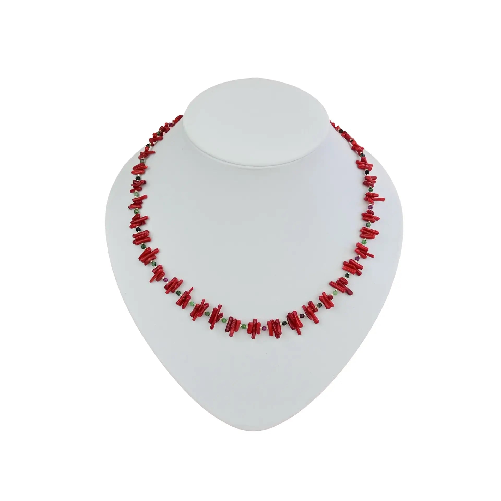 Astkorallenkette Rot mit Rubin-Zoisit - Perlenmieze