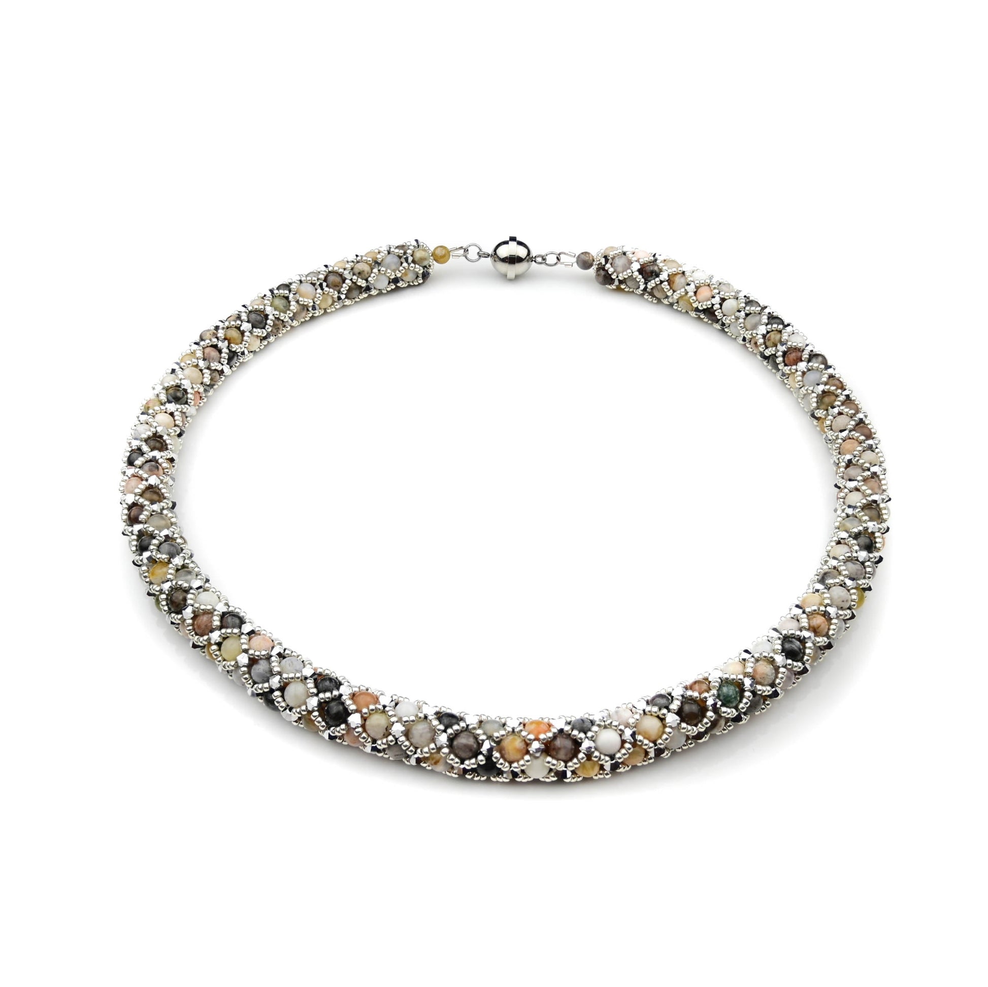 Bambusblatt Achat Kette von Perlenmieze
