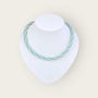 Blaue halskette spirale mit twin beads - perlenmieze