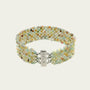 Breites armband aquamarin multicolor - perlenmieze