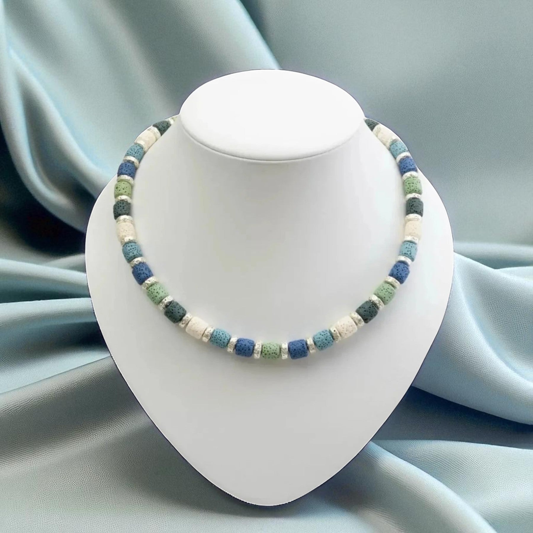 Bunte Lava Kette Halskette Perlenmieze 
