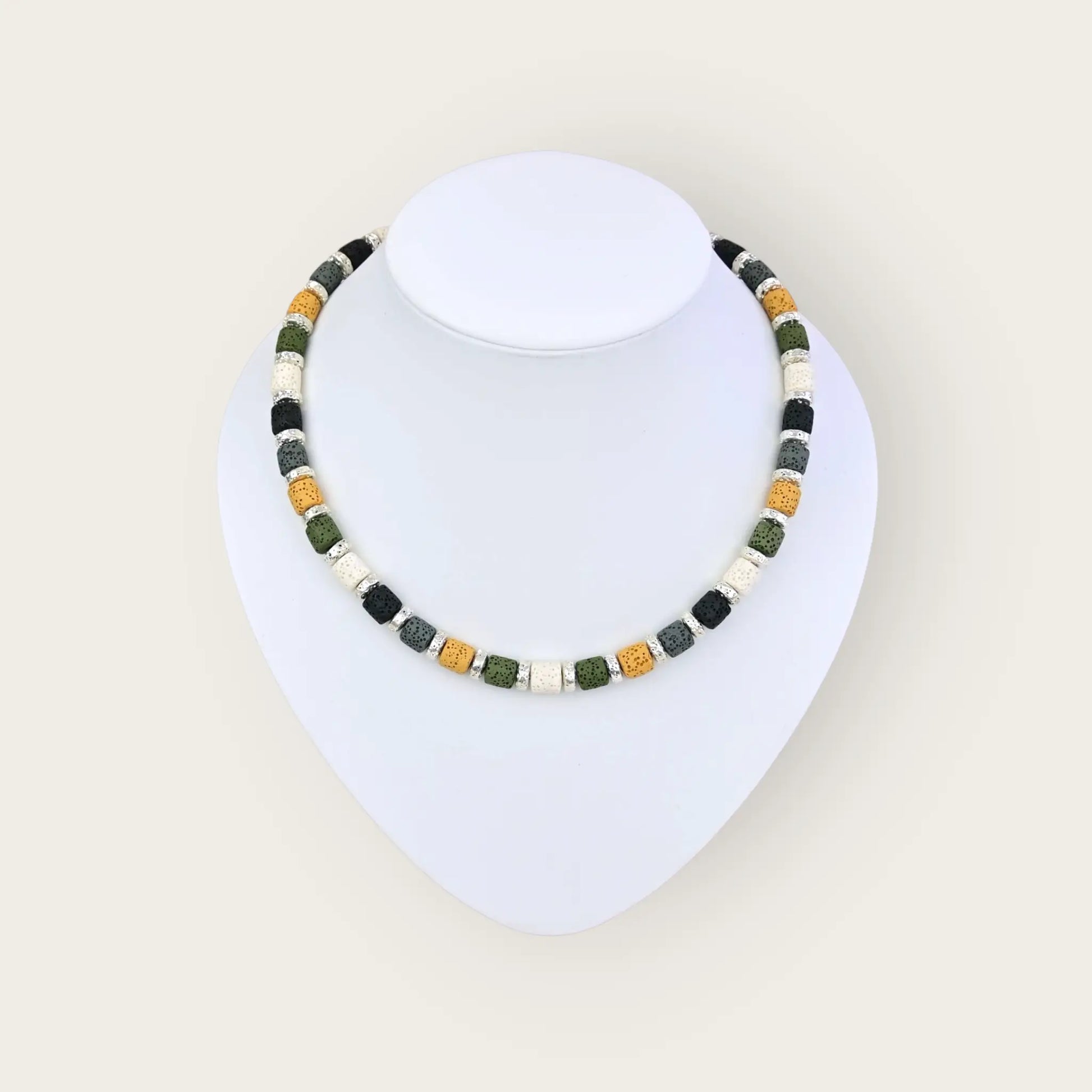 Bunte lavastein kette damen - perlenmieze