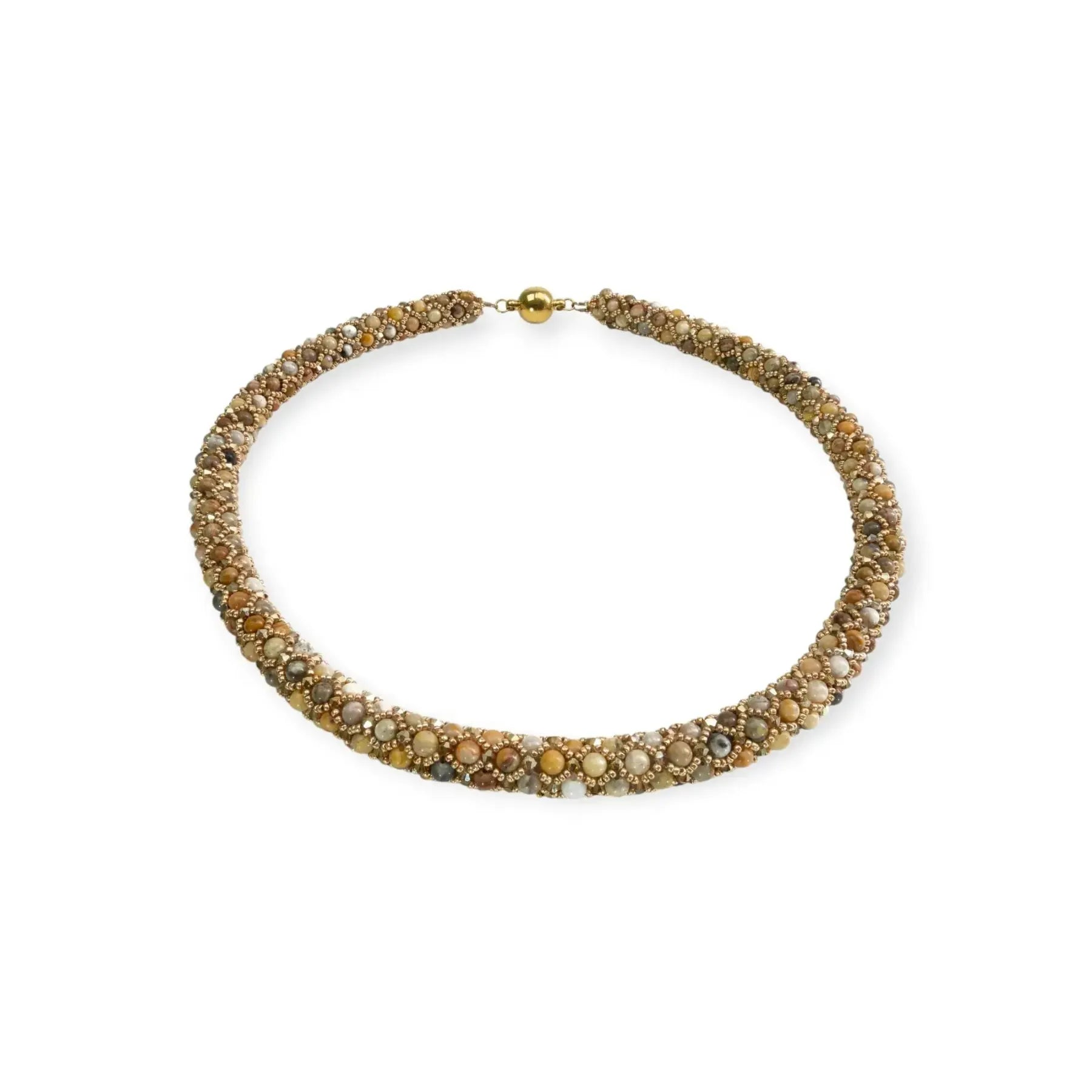 Crazy Lace Achat Stein Kette in Netzoptik - Perlenmieze