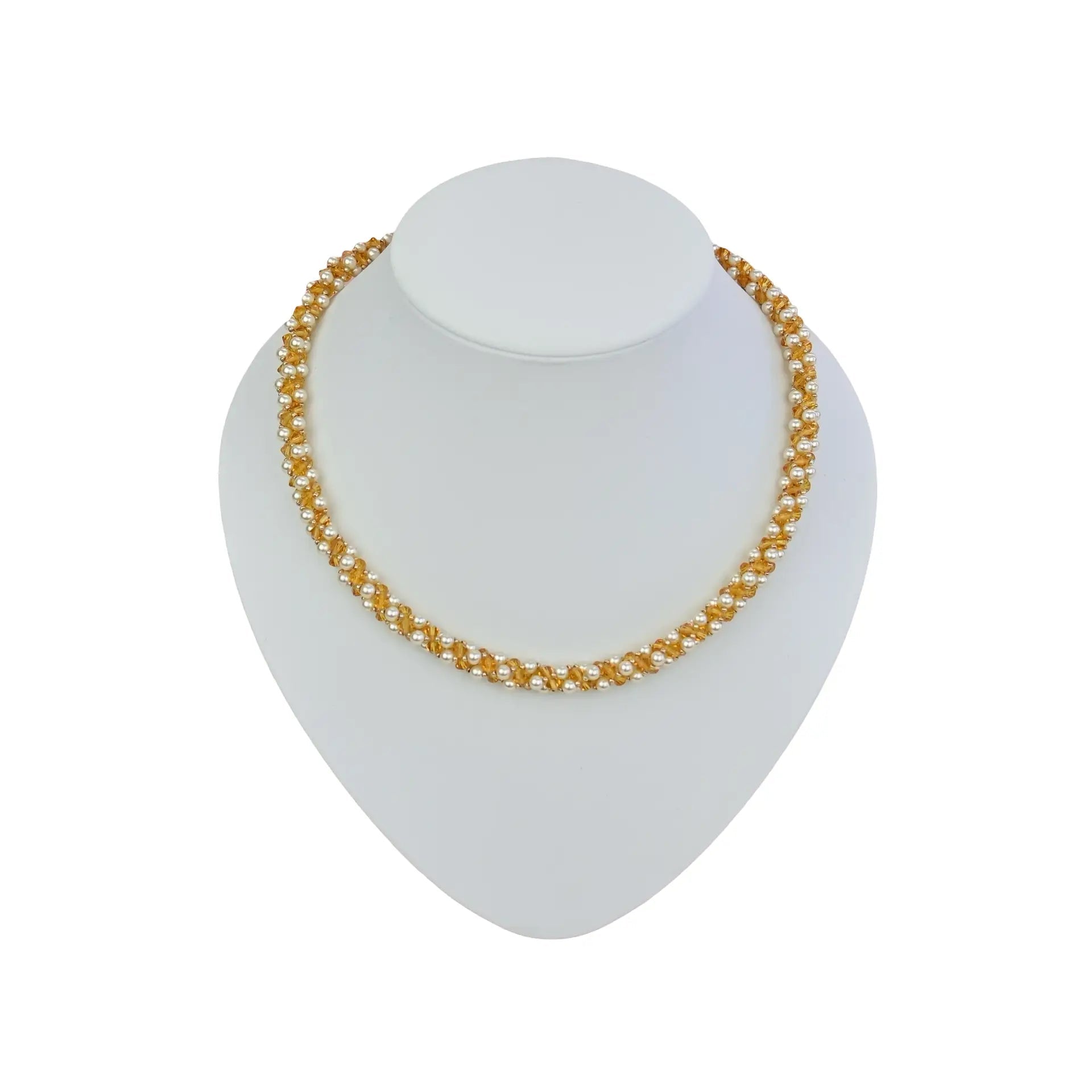 Elegante Kette Damen mit Kristallen - Perlenmieze