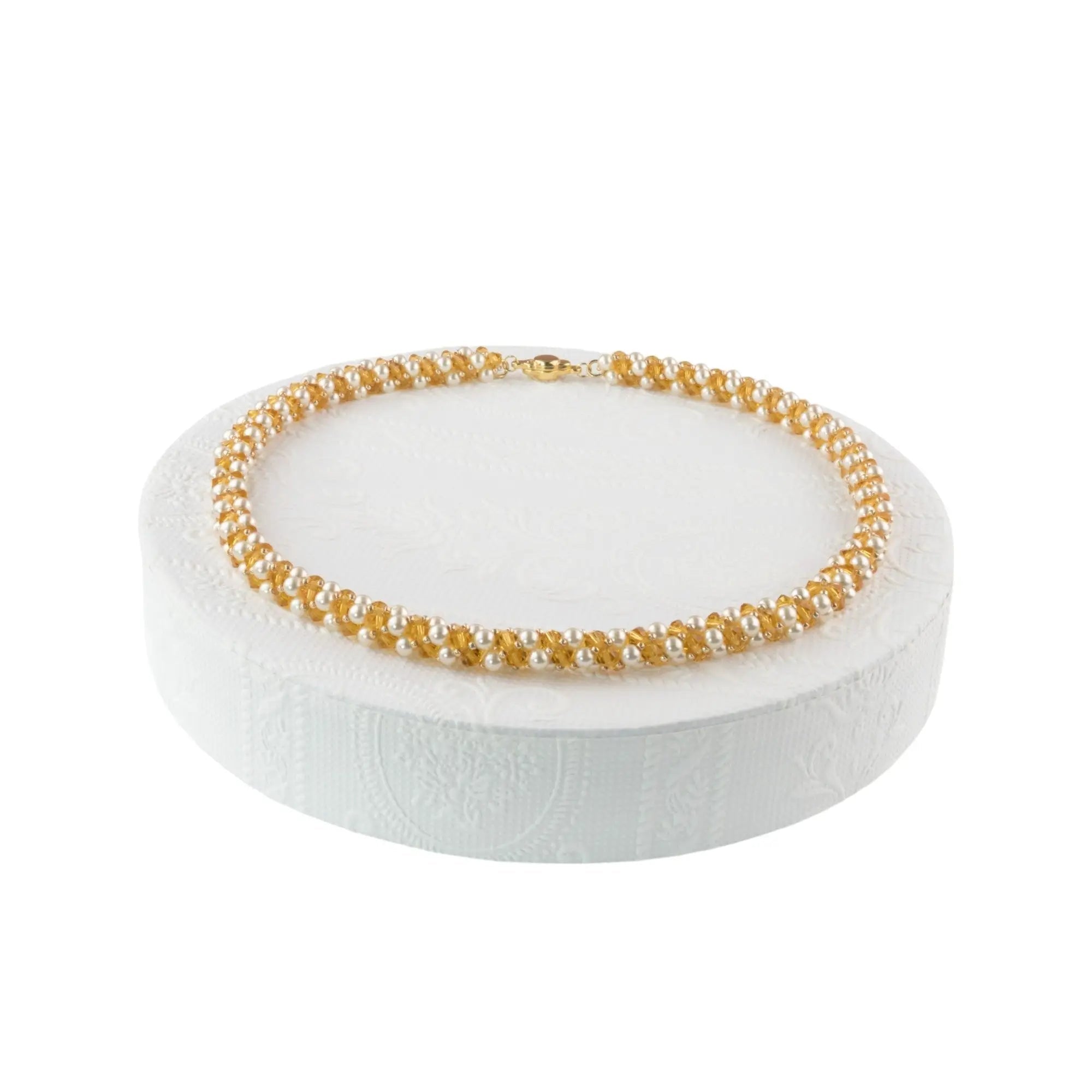 Elegante Kette Damen mit Kristallen - Perlenmieze
