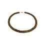 Elegante Tigerauge Kette im Netzdesign mit Kristallperlen und Magnetverschluss, 51 cm Halskette Perlenmieze