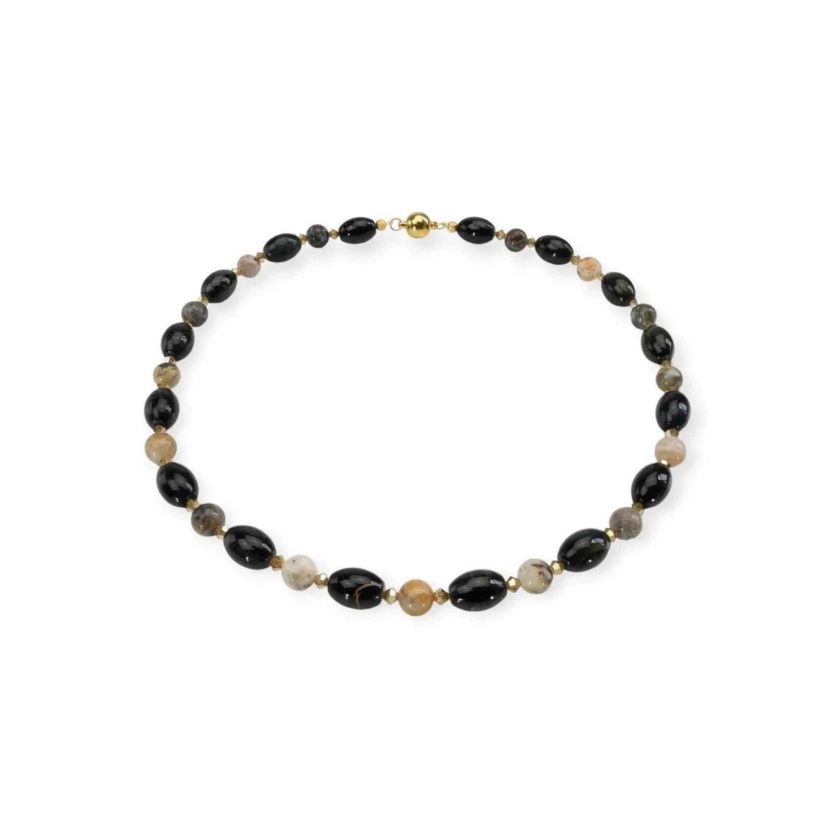 Falkenauge Kette mit Achat und Kristallperlen Schmuckset