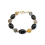 Falkenauge Kette mit Armband aus Achat und Kristallperlen