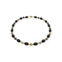Set Falkenauge Kette mit Armband von Perlenmieze, elegante Halskette aus Falkenauge und Achat mit funkelnden Kristallen.
