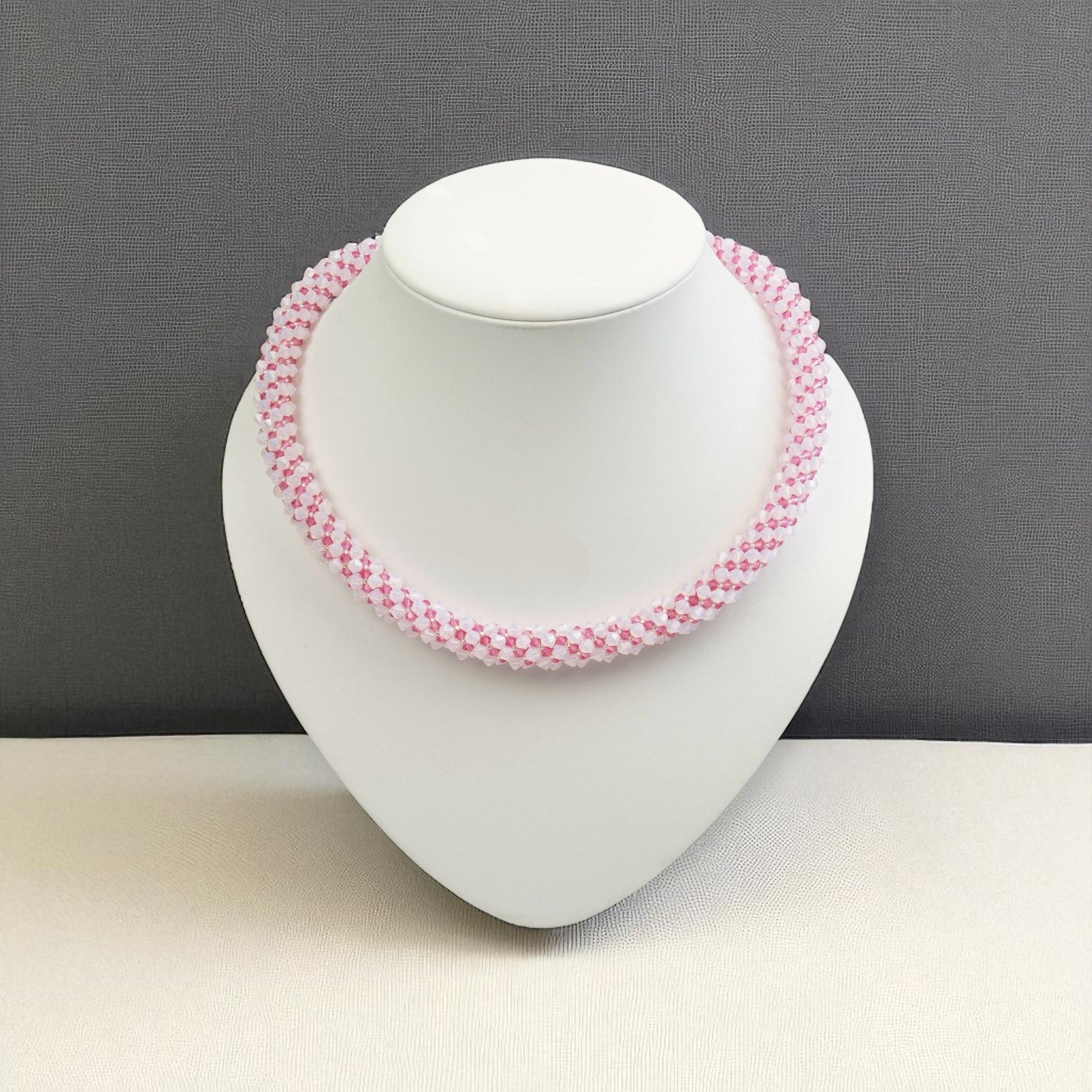 Festliche Kette in Rosé & Weiß Halskette Perlenmieze 