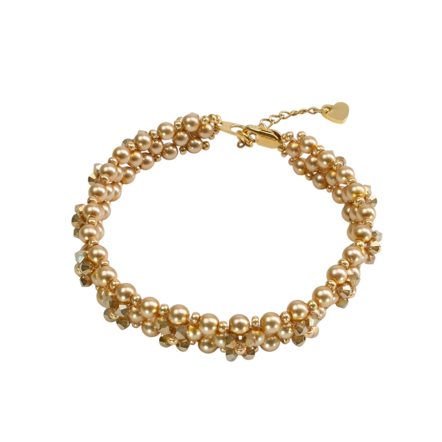 Goldenes Kristall Perlen Armband Armband Perlenmieze 