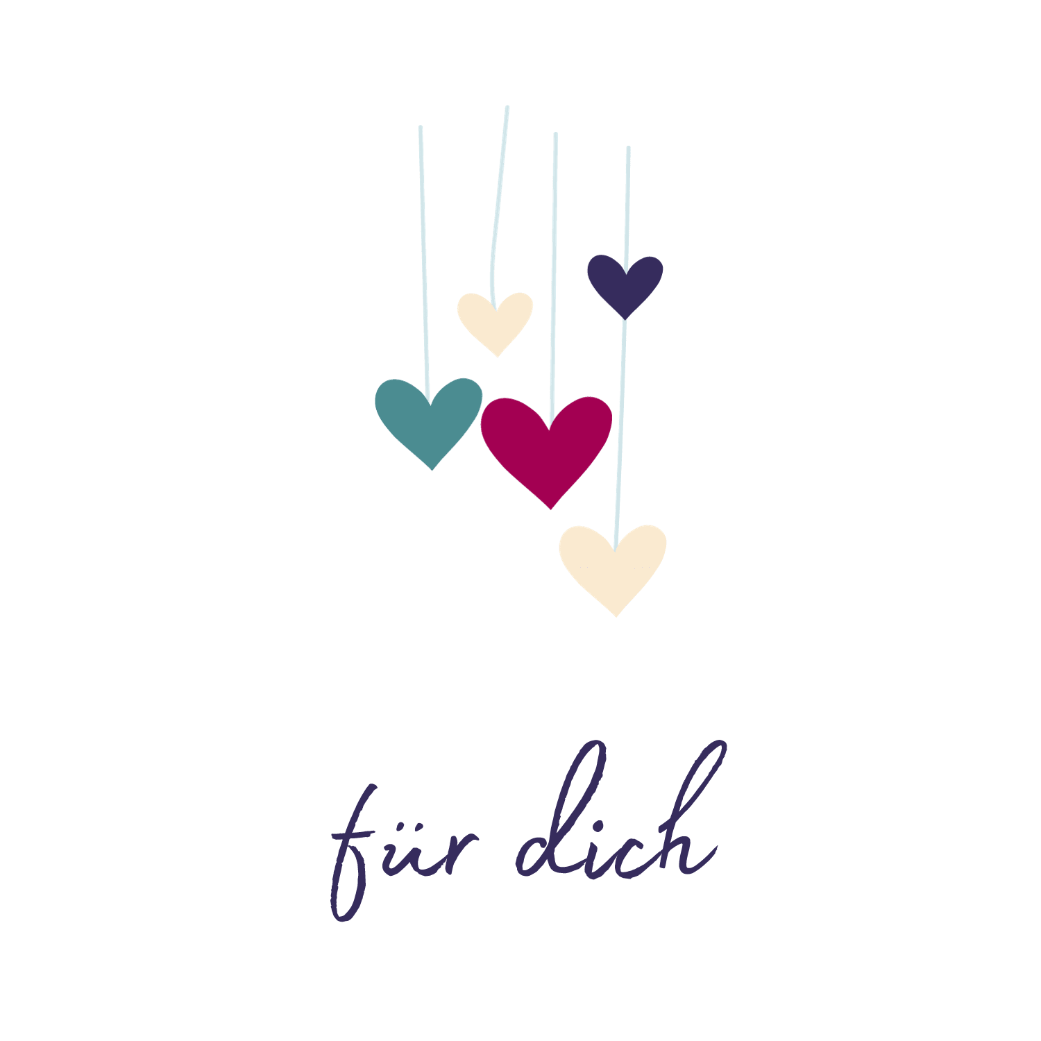 Grußkarte "für dich" - Perlenmieze
