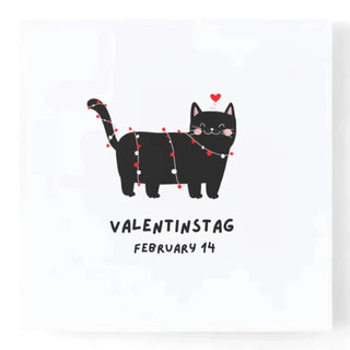 Grußkarte zum Valentinstag - Perlenmieze