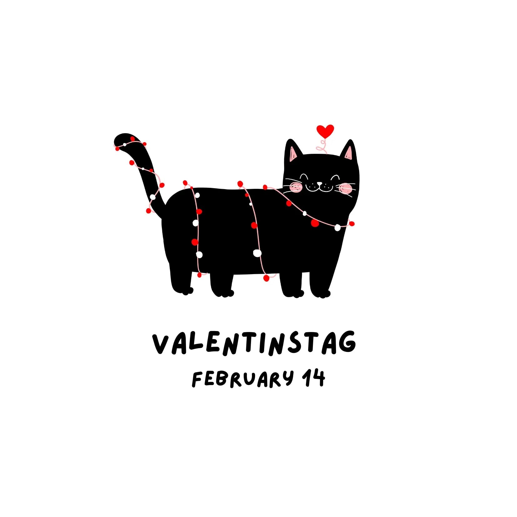 Grußkarte zum Valentinstag - Perlenmieze