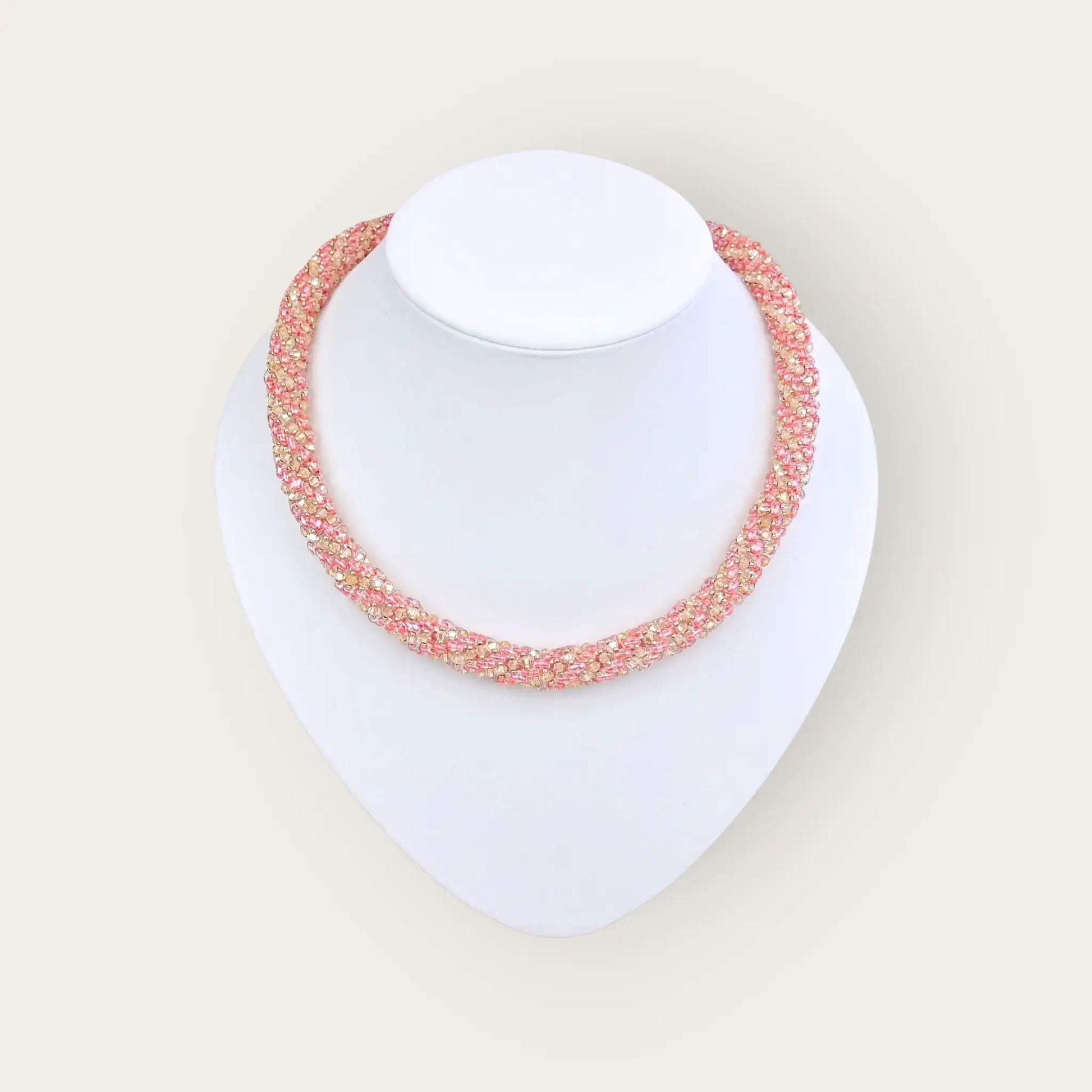 Halskette aus perlen bunt - twin beads und kristallperlen - perlenmieze