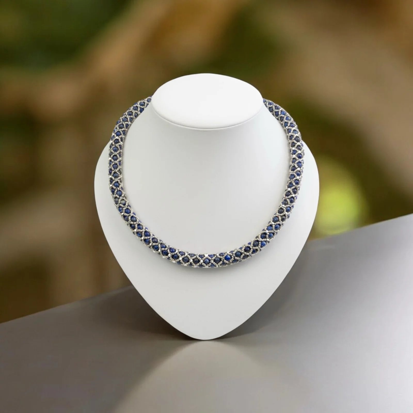 Handgefertigte Lapislazuli Kette - Perlenmieze