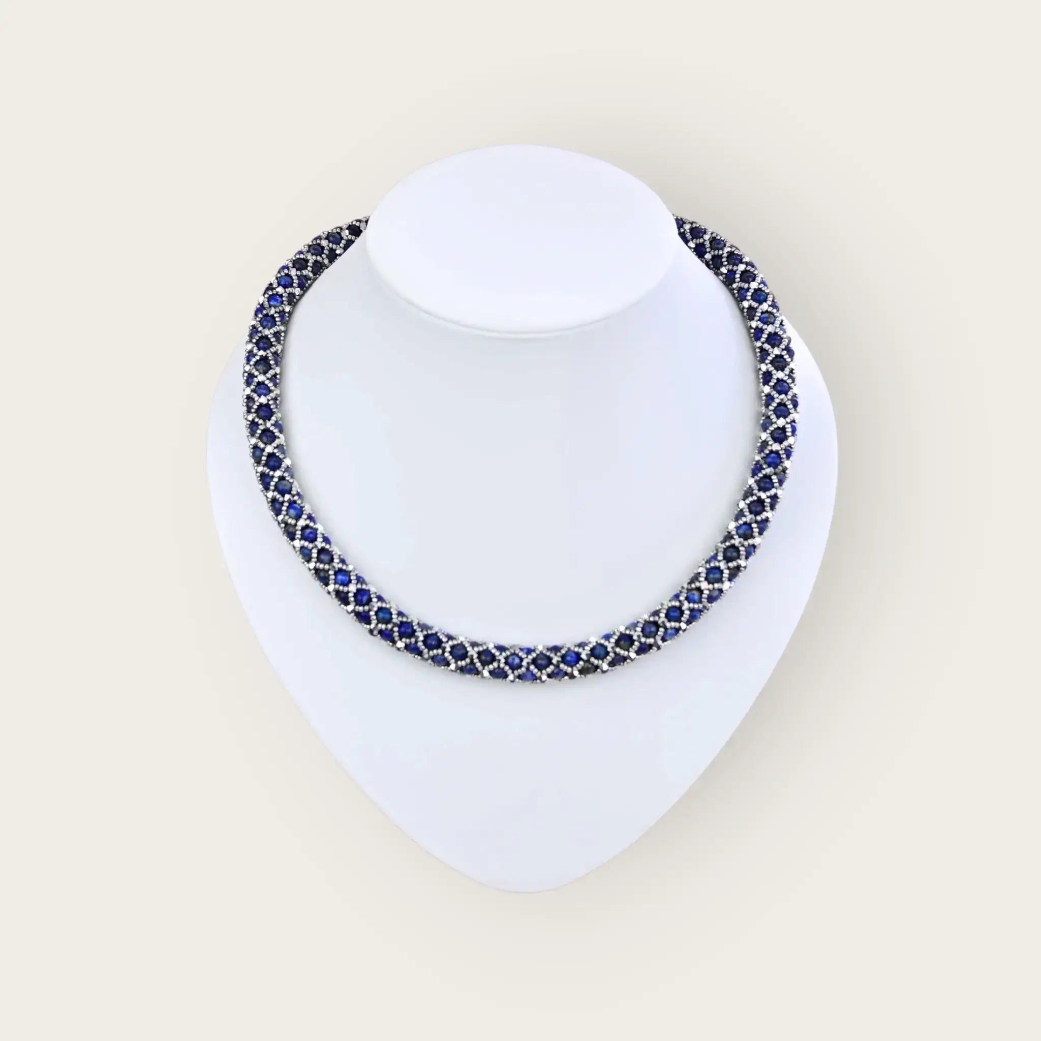 Handgefertigte lapislazuli kette - perlenmieze