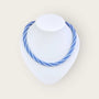 Hellblaue kette spirale mit kristallen - perlenmieze