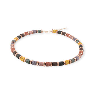 Kette aus Lavastein bunt - Perlenmieze