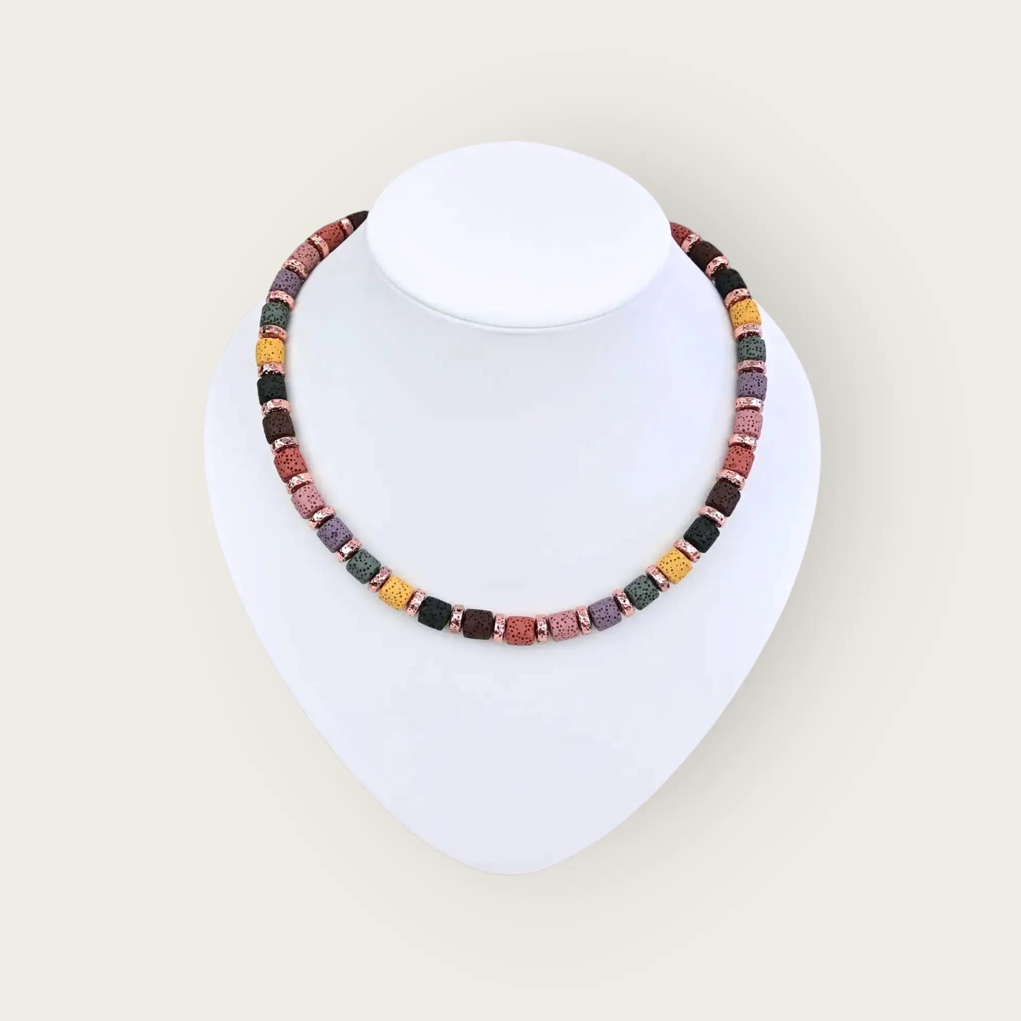 Kette aus lavastein bunt - anja alsdorf
