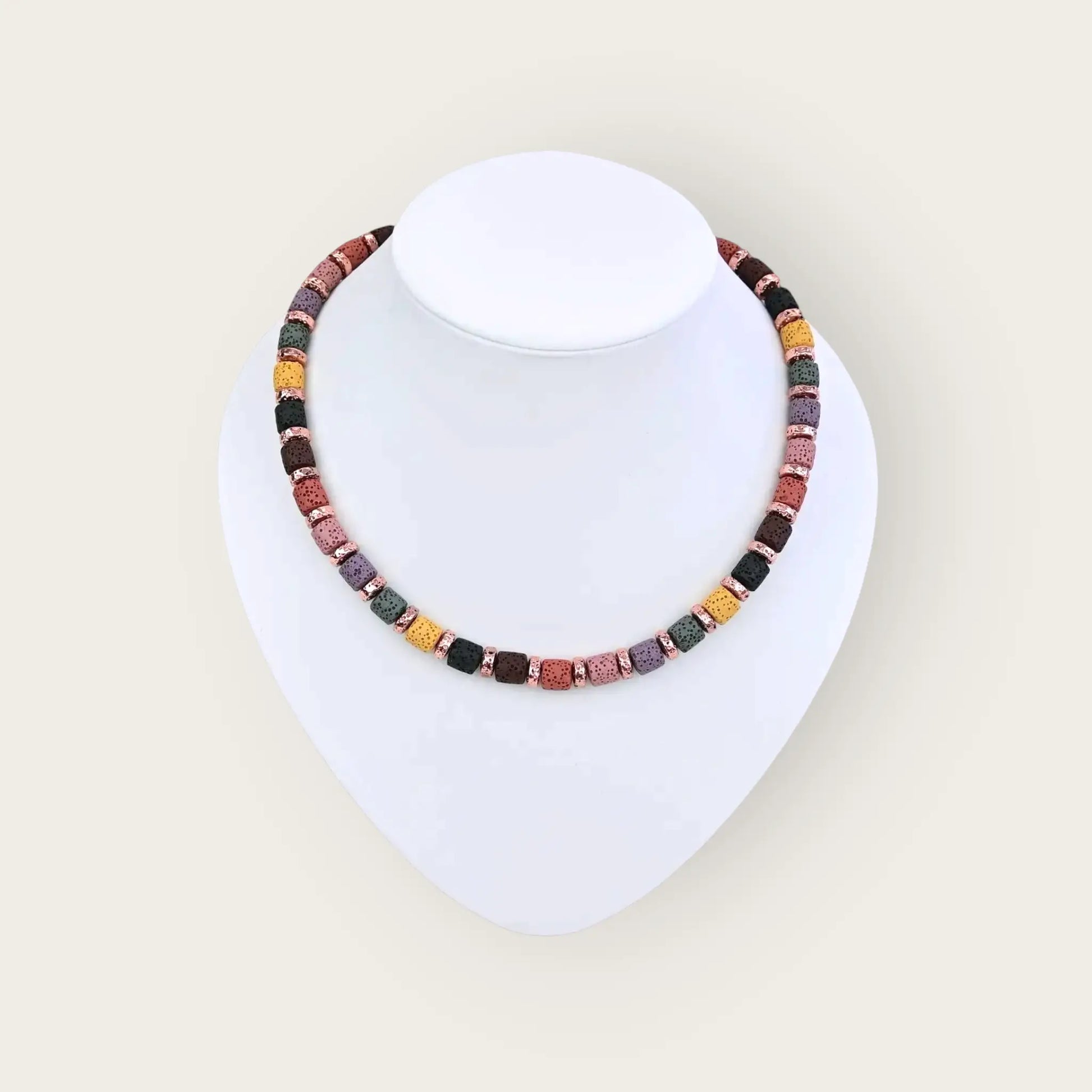 Kette aus lavastein bunt - anja alsdorf