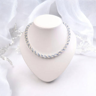 Kette für Abendkleid mit Kristallen Halskette Perlenmieze 