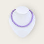 Kette lila mit kristallen und twin beads - perlenmieze