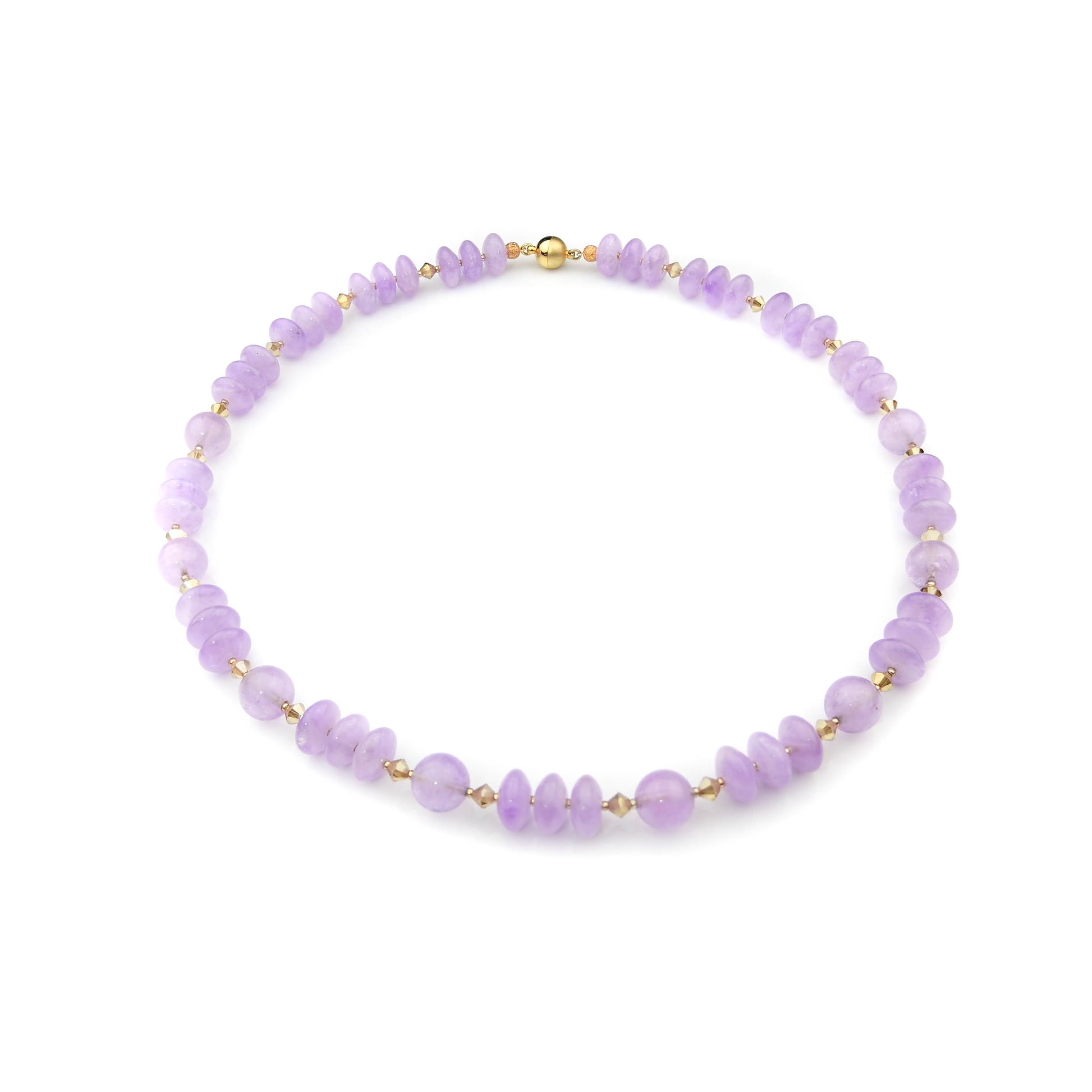 Kette mit Amethyst und Kristall Perlen