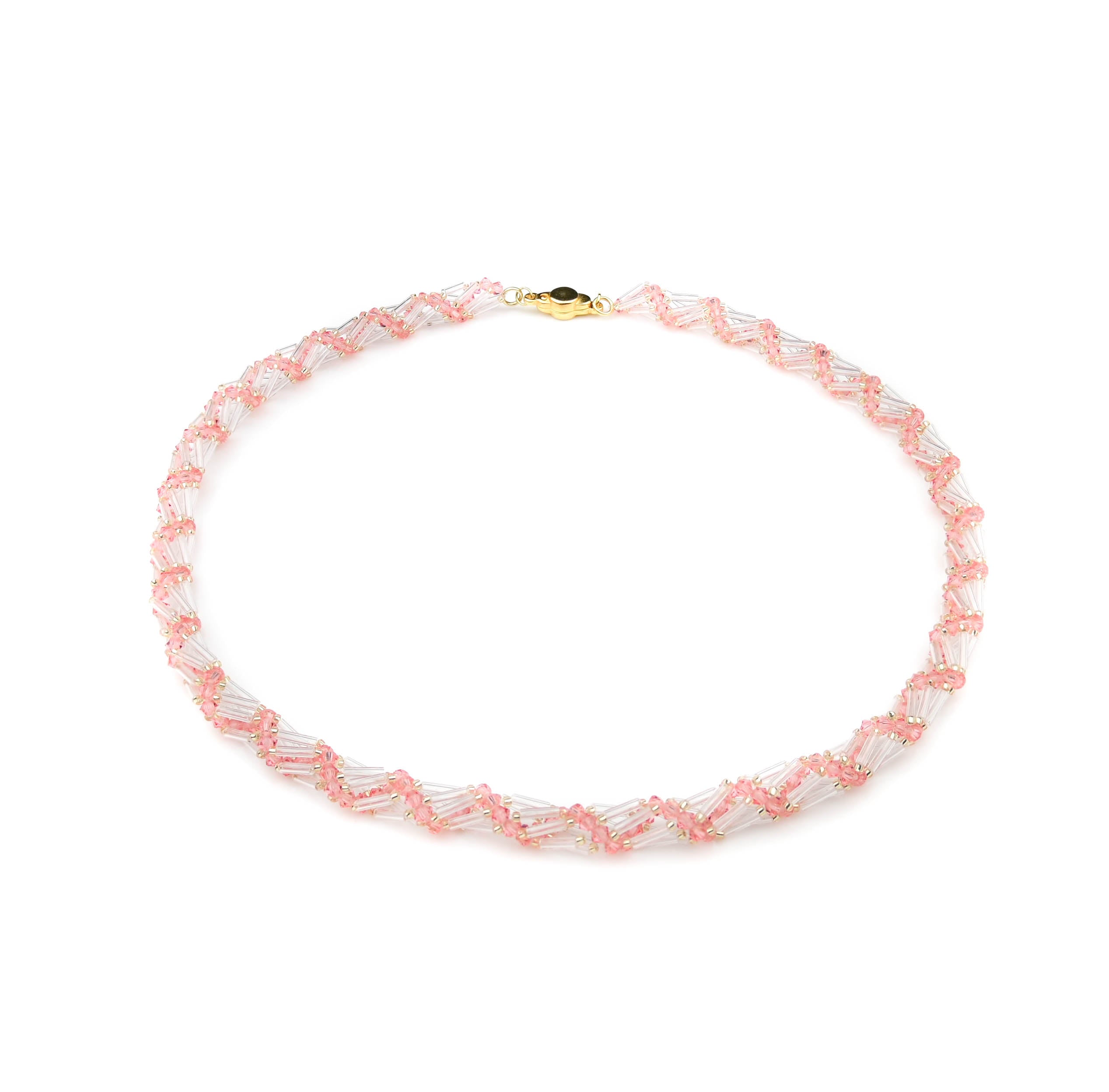 Kette mit Glasperlen und Kristallen Perlenmieze