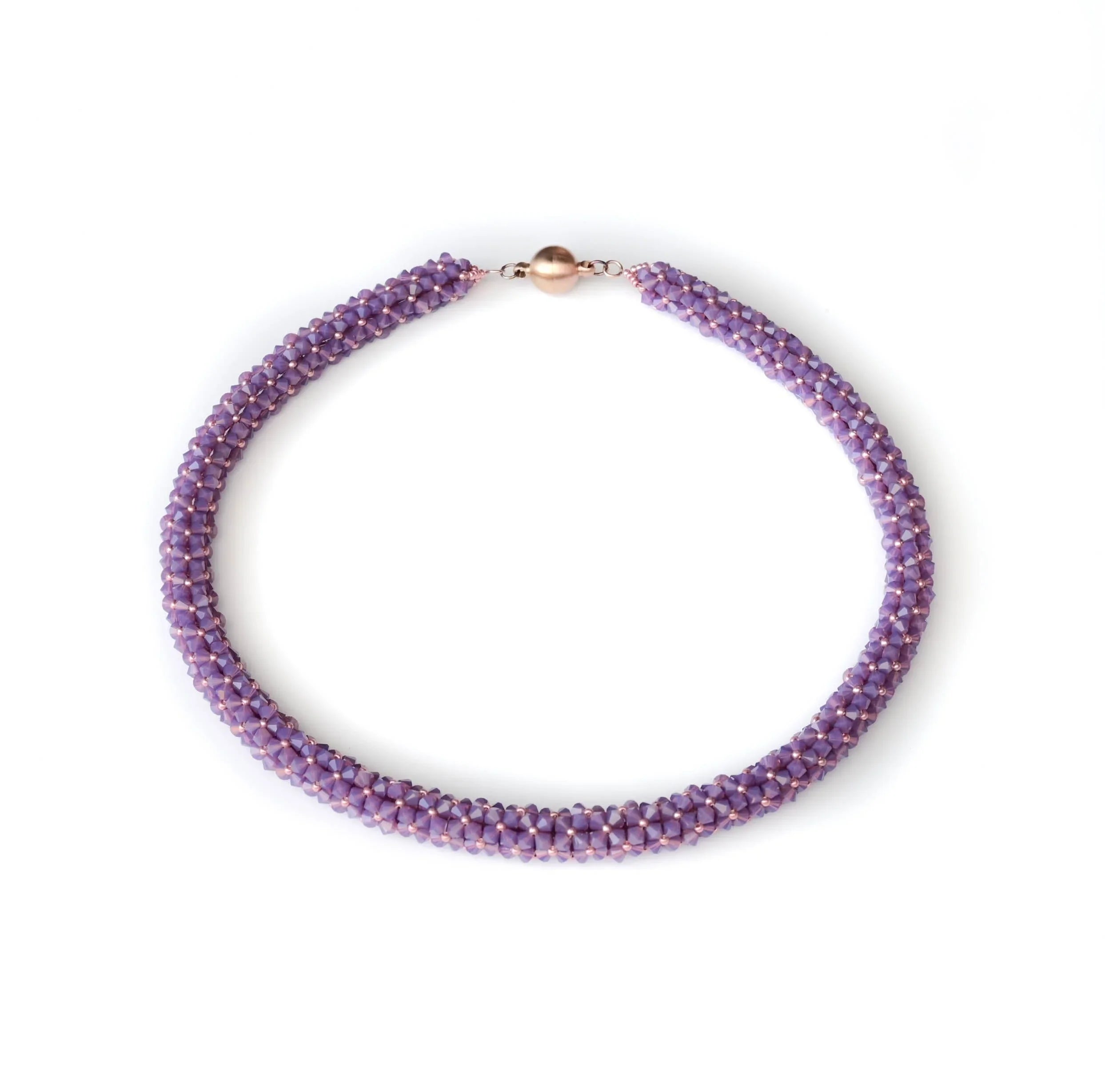 Kette mit Kristallen Opal Amethyst Halskette Perlenmieze
