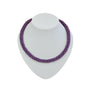 Lila kette mit kristallen aus opa amethyst facettiert und dicht in mehrreihigem muster verarbeitet
