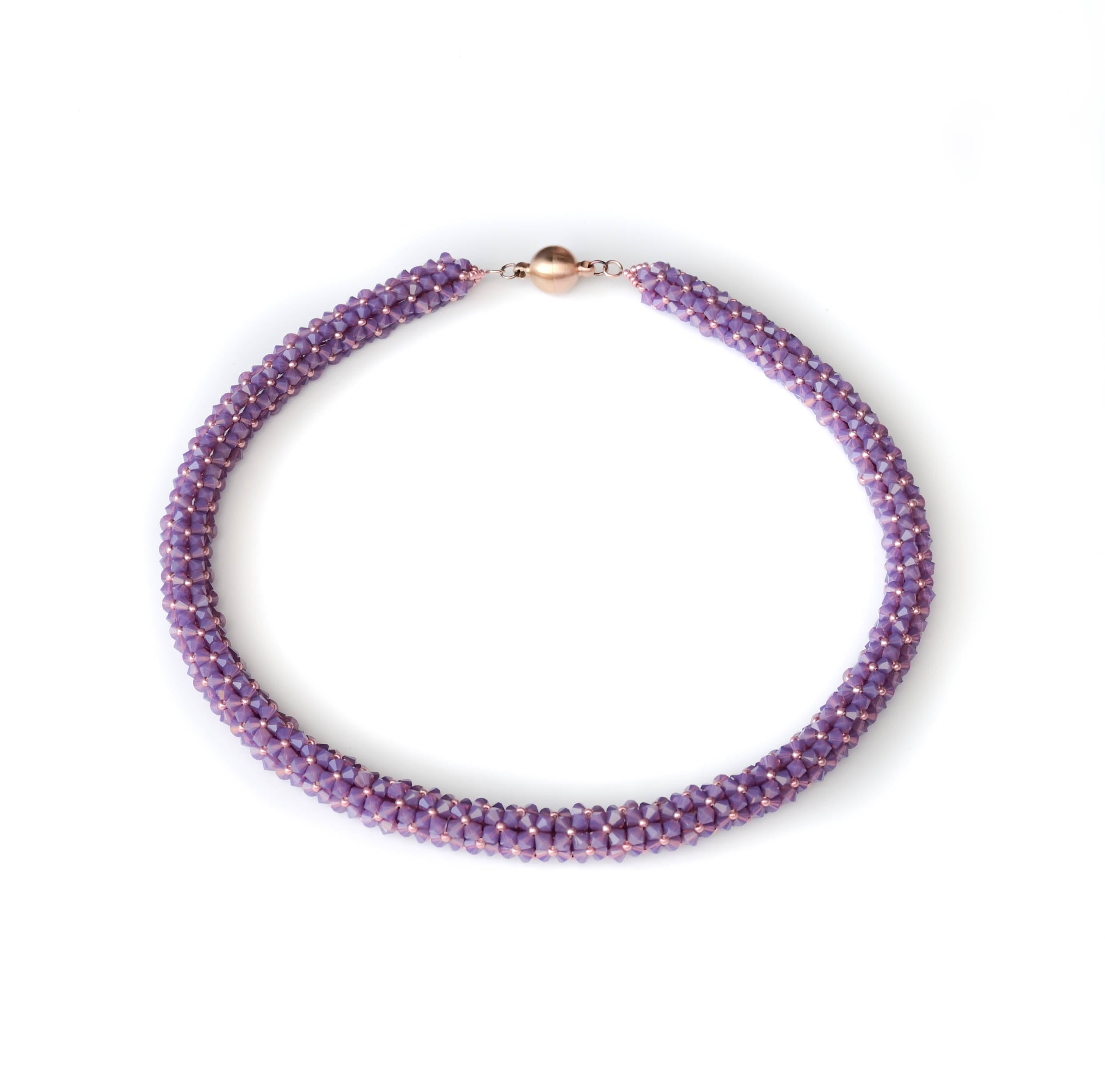 Kette mit Kristallen Opal Amethyst Halskette Perlenmieze 