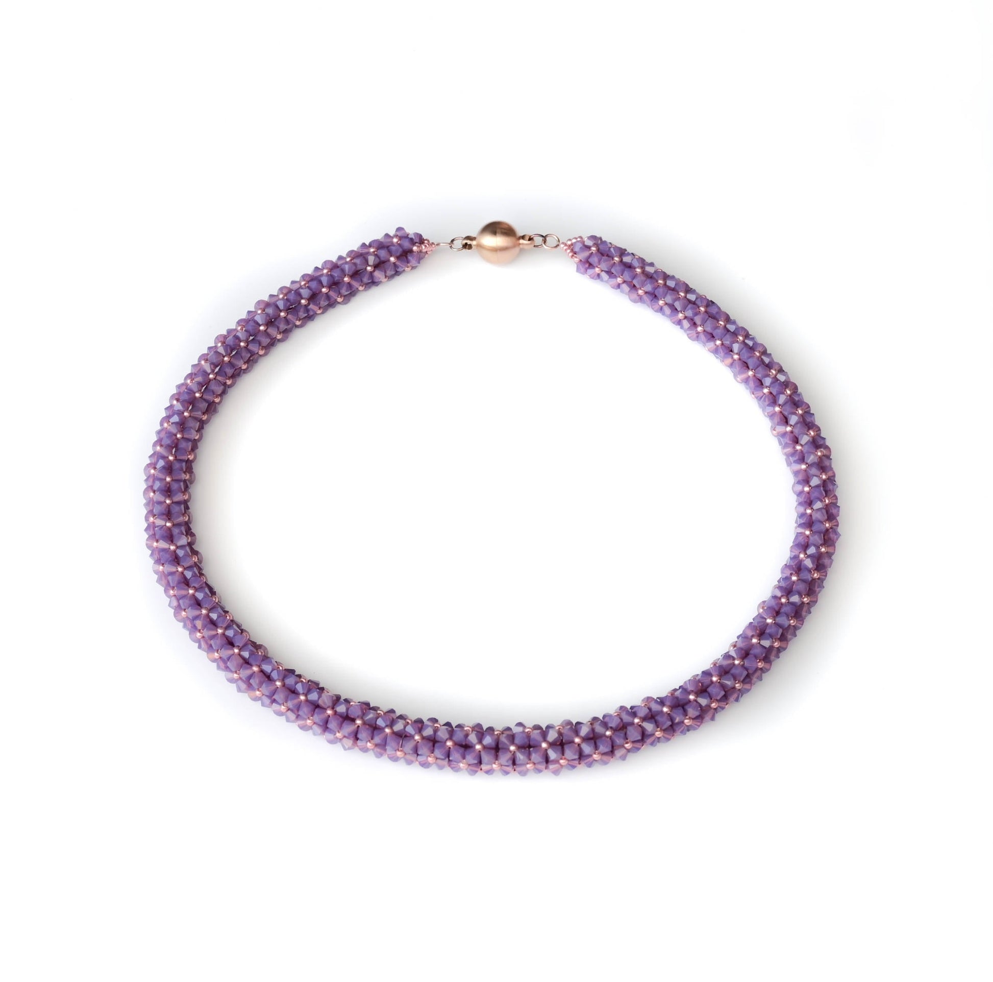 Kette mit Kristallen Opal Amethyst Halskette Perlenmieze 