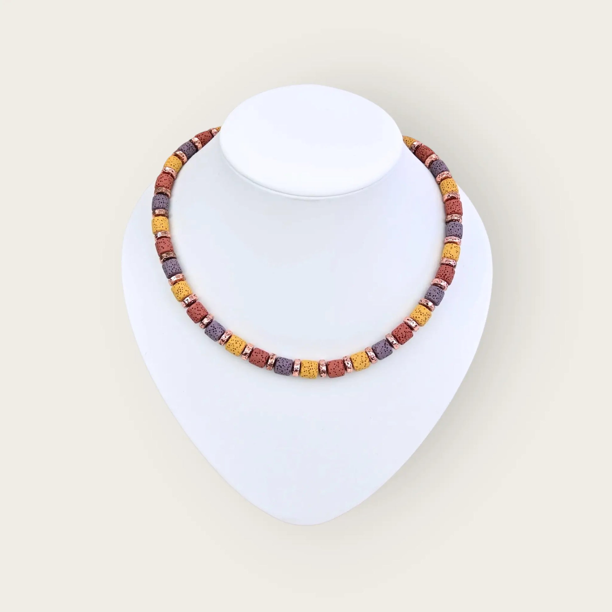 Kette mit lavasteinen bunt - perlenmieze
