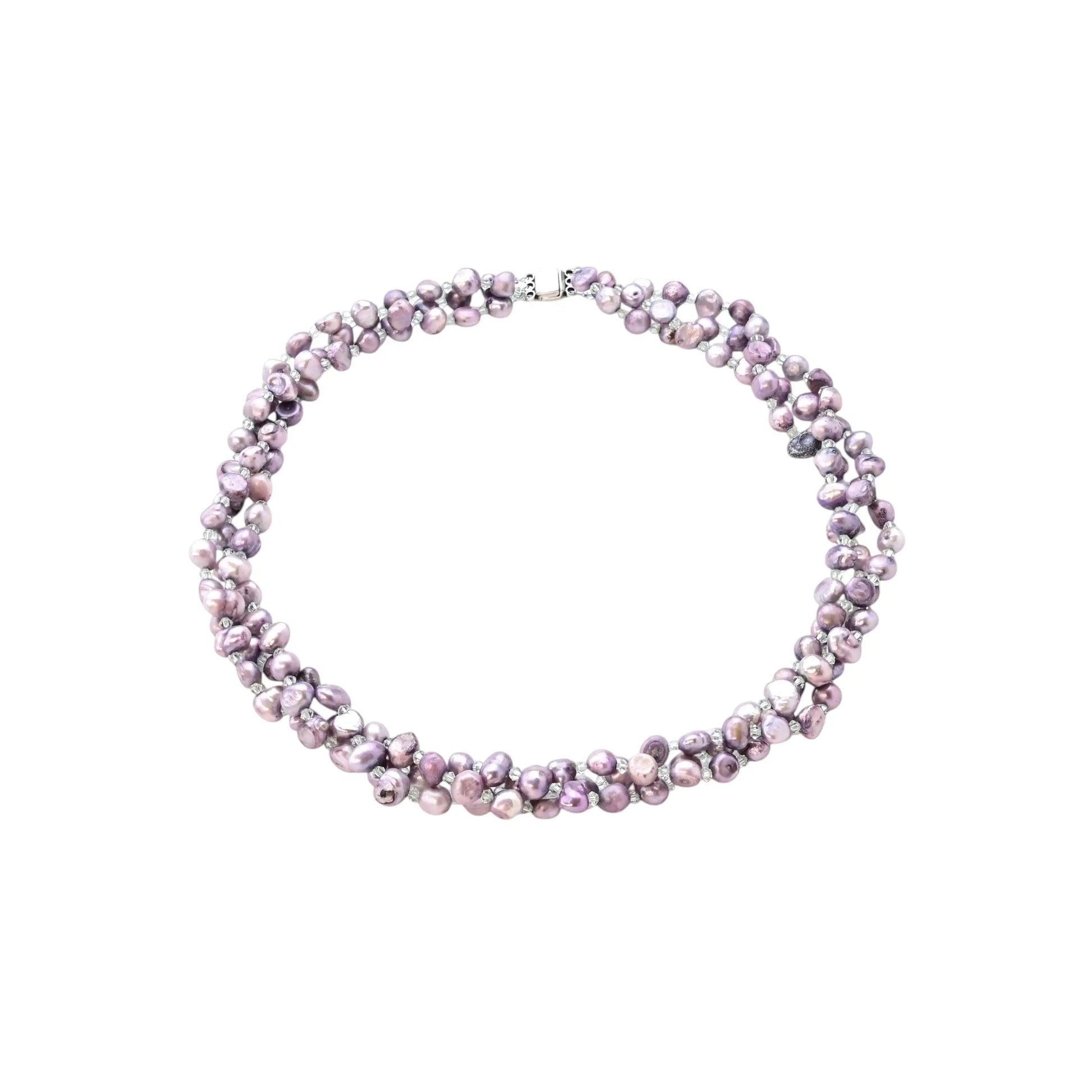 Kette mit süßwasserperlen lavendel - perlenmieze