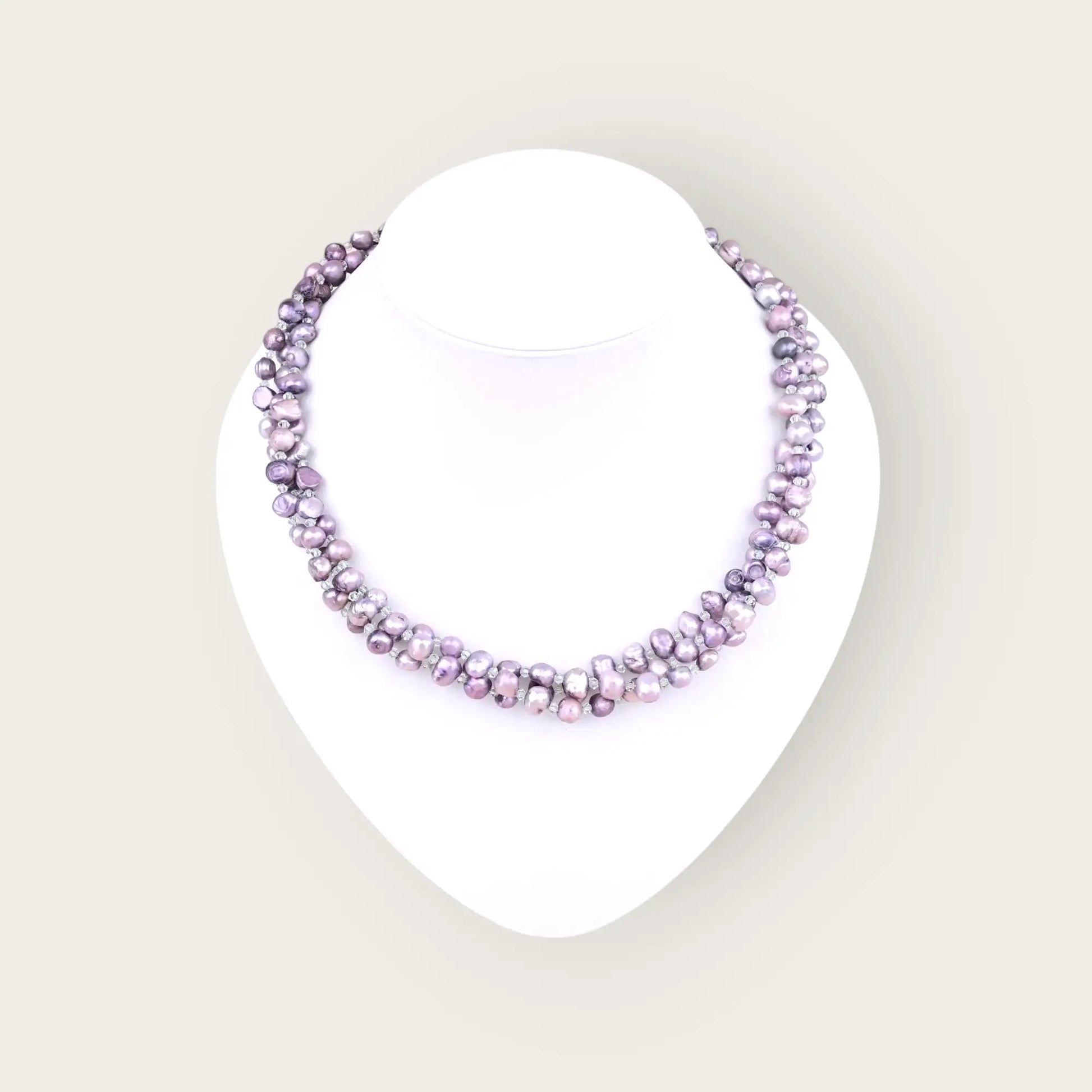 Kette mit süßwasserperlen lavendel - perlenmieze