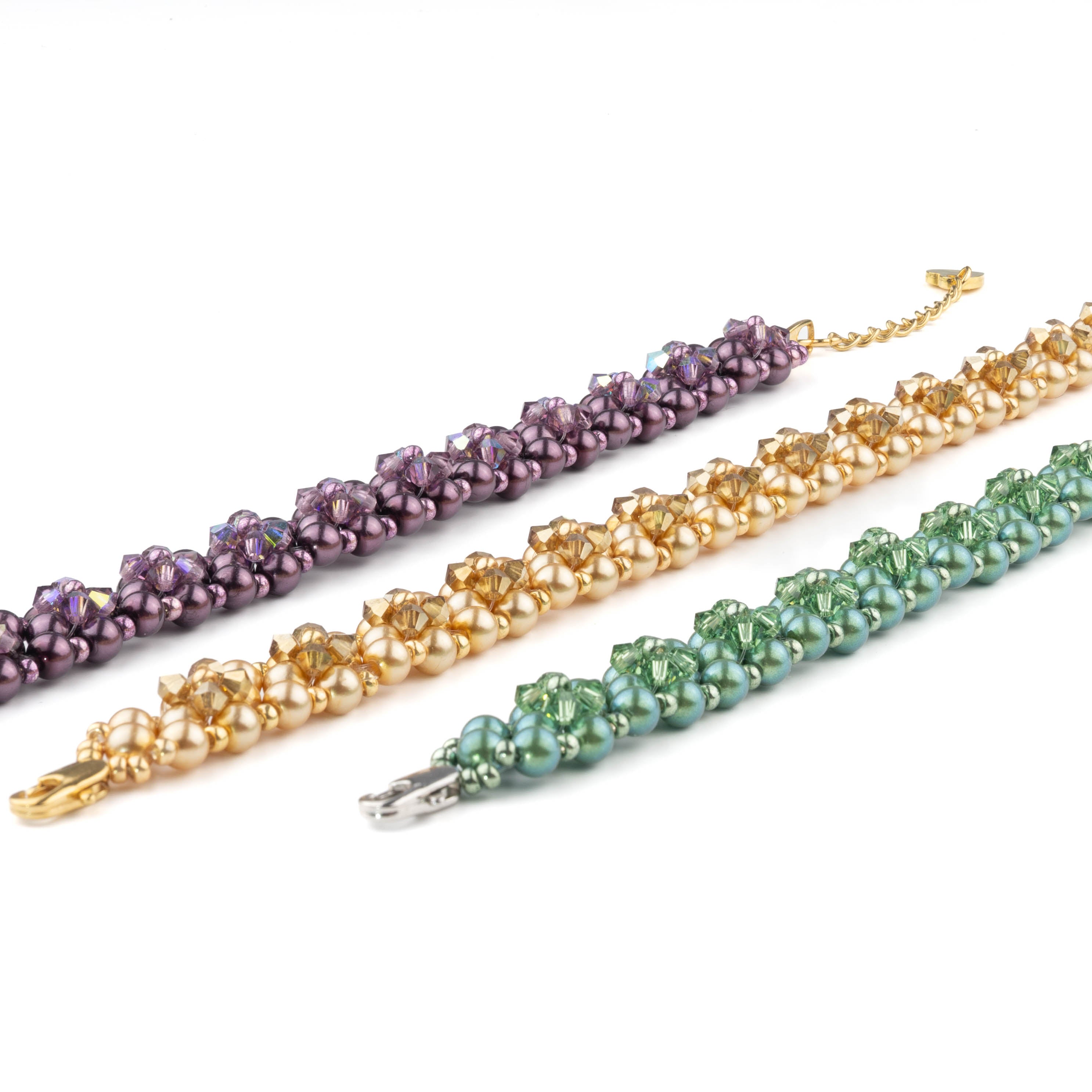 Kristall Perlen Armband, grün Armband Perlenmieze